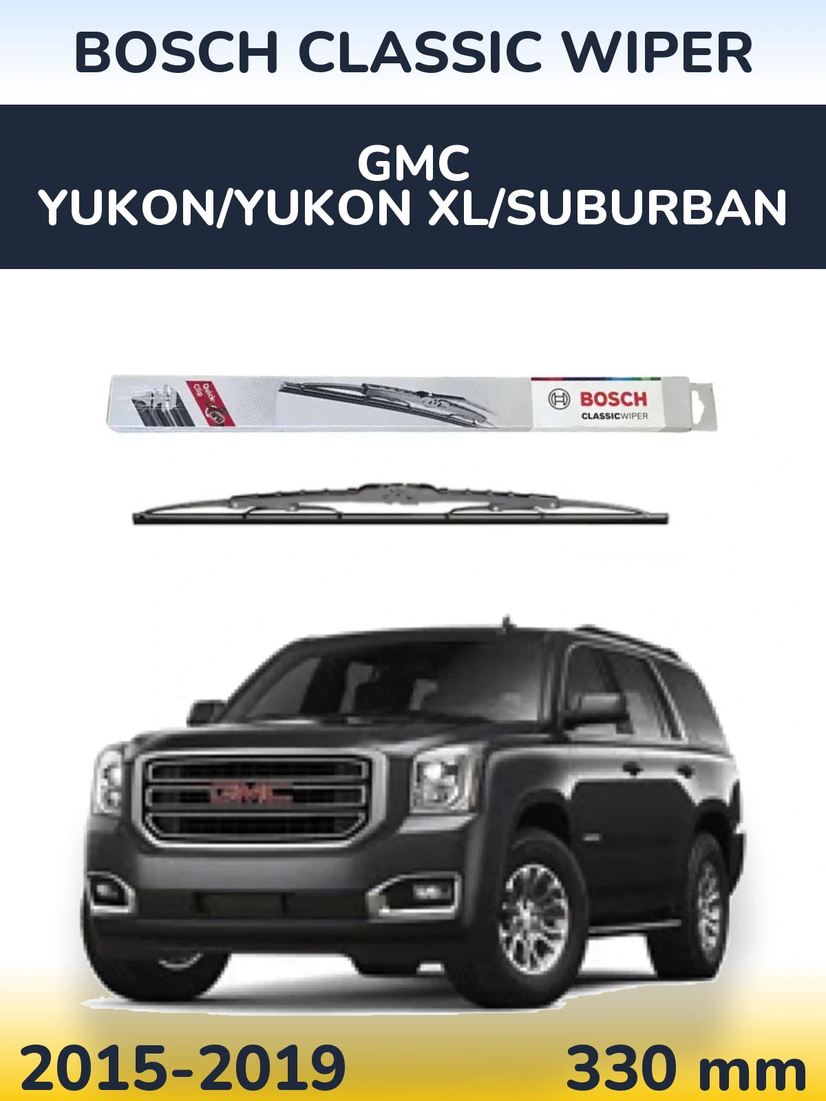 Задний дворник BOSCH Classic Wiper 340 мм для GMC Yukon/Yukon XL/Suburban 2015-2019