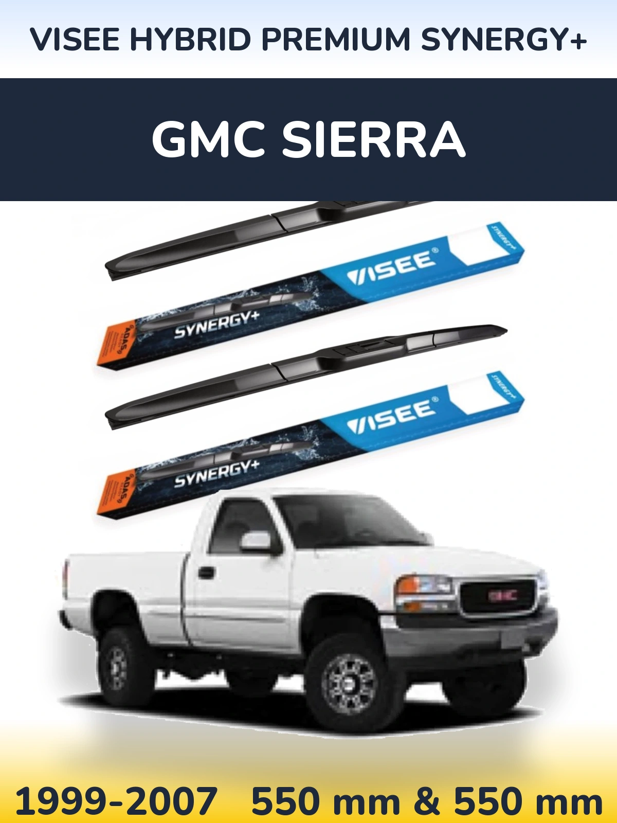 Комплект передних дворников VISEE HYBRID PREMIUM SYNERGY+ 550 & 550 мм для GMC Sierra 1999-2007