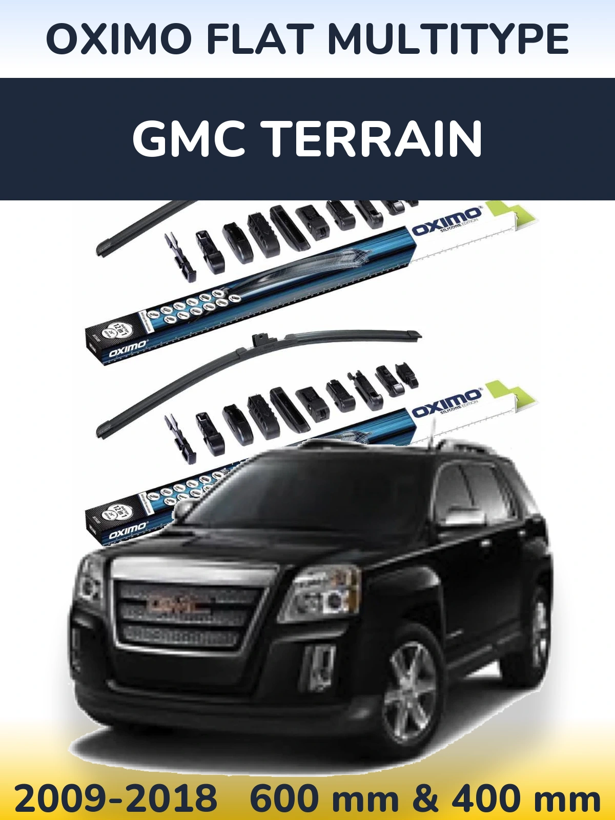 Комплект передних дворников Oximo Flat MultiТипe 600 & 400 мм для GMC Terrain 2009-2018