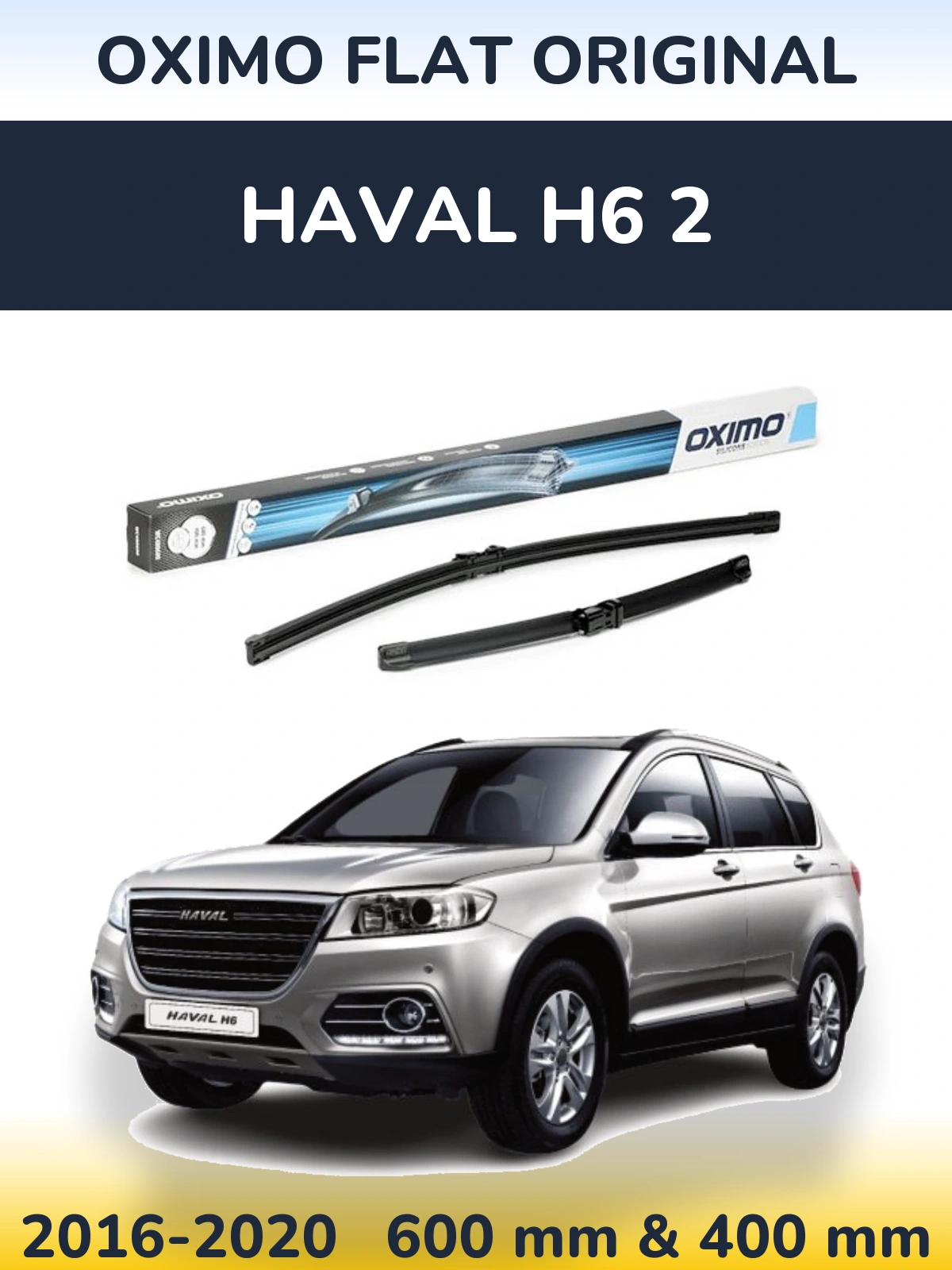 Комплект передних дворников Oximo Flat Original 600 & 400 мм для Haval H6 2 2016-2020