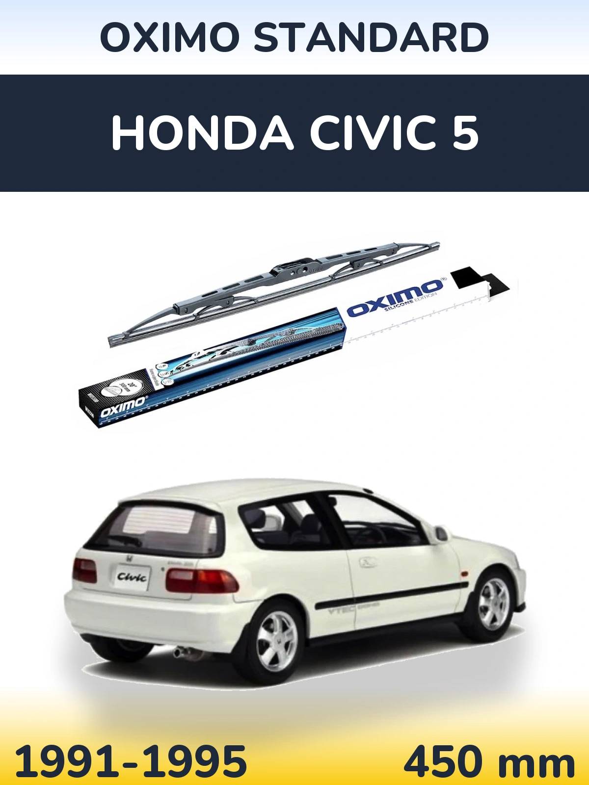 Rear wiper blade Oximo Standard 450 mm for Honda Civic 5 1991-1995
