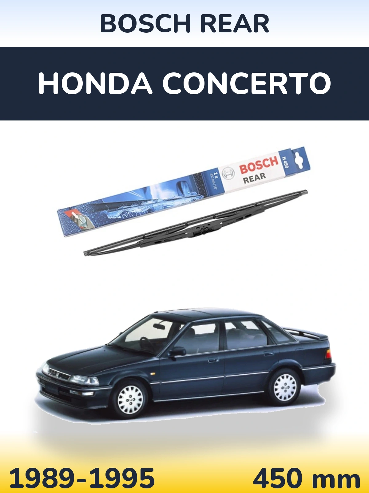 Rear wiper blade BOSCH Rear 450 mm for Honda Concerto 1989-1995