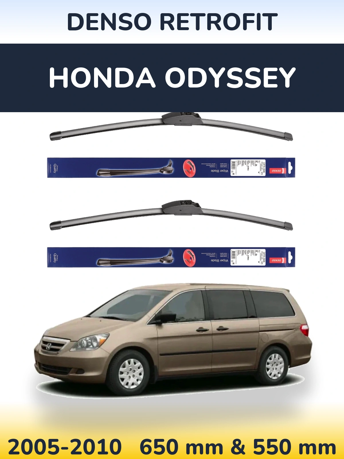 Комплект передних дворников Denso Retrofit 650 & 550 мм для Honda Odyssey 2005-2010