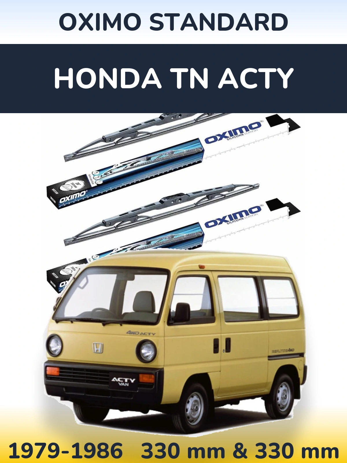 Front wiper blade set Oximo Standard 325 & 325 mm for Honda TN Acty 1979-1986