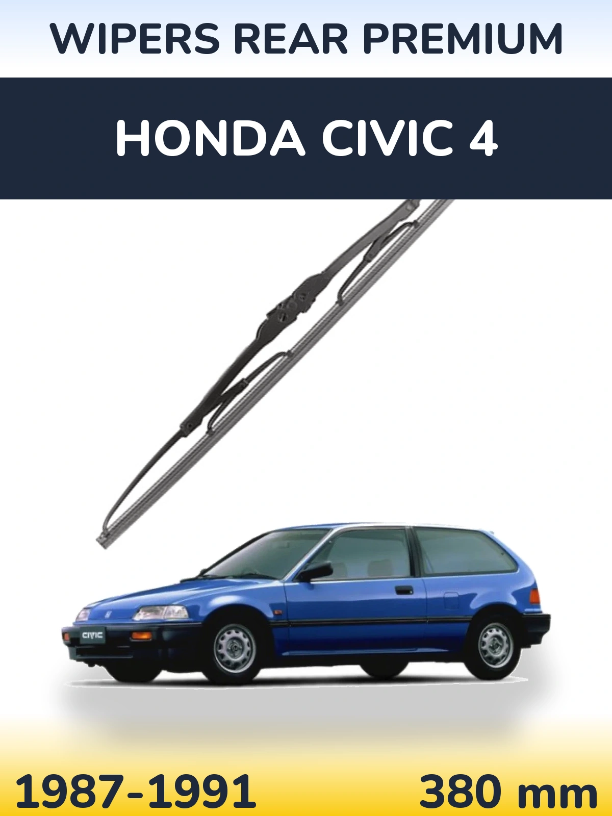 Rear wiper blade WIPERS REAR PREMIUM 380 mm for Honda Civic 4 1987-1991