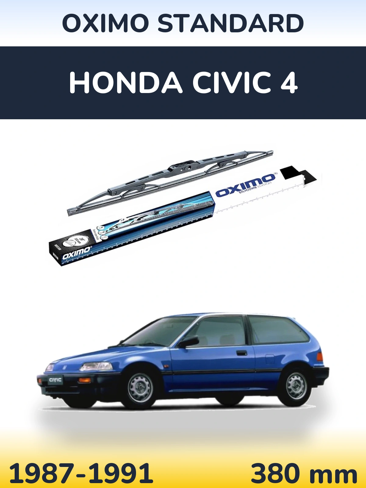 Rear wiper blade Oximo Standard 375 mm for Honda Civic 4 1987-1991