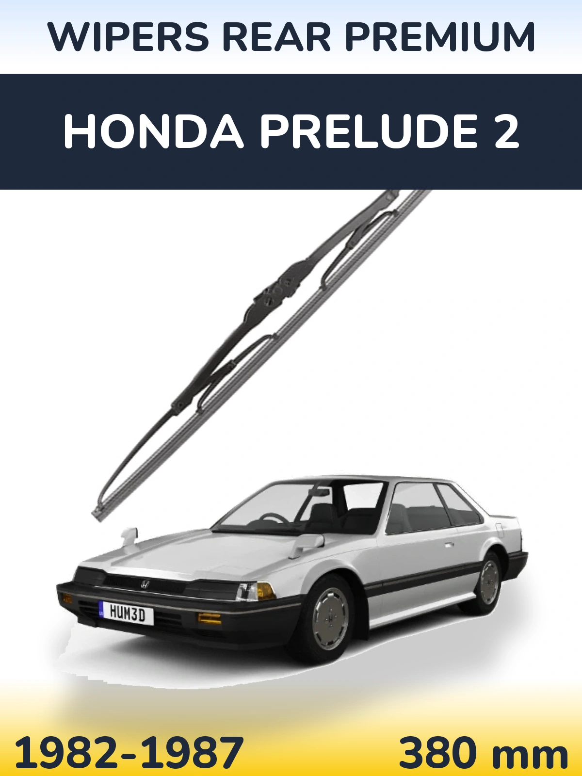 Rear wiper blade WIPERS REAR PREMIUM 380 mm for Honda Prelude 2 1982-1987