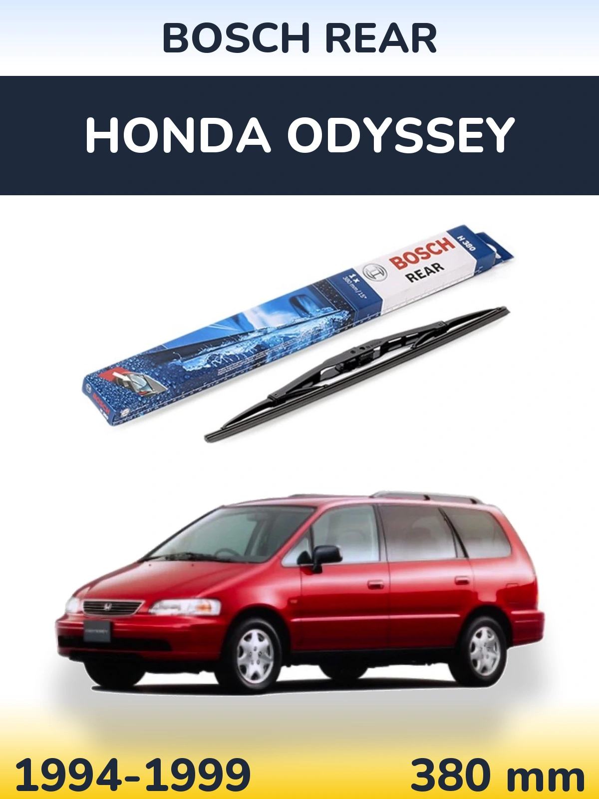 Rear wiper blade BOSCH Rear 380 mm for Honda Odyssey 1994-1999