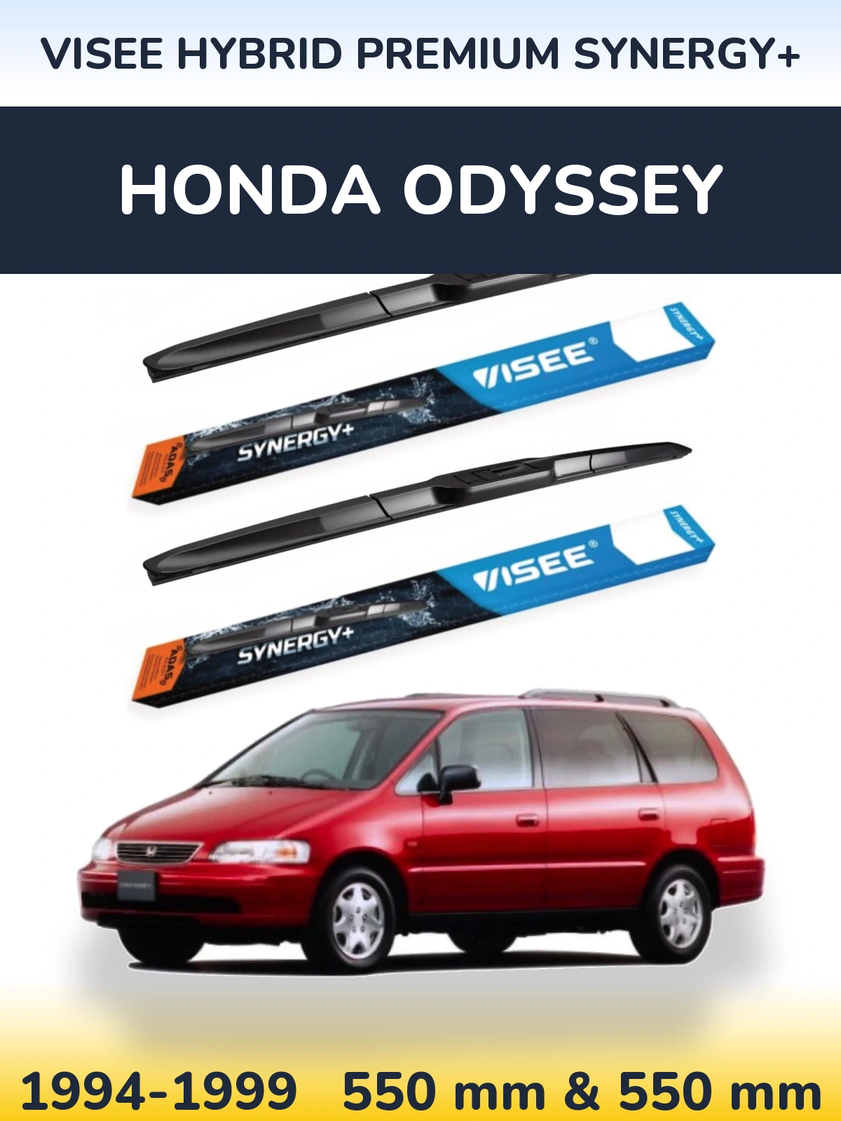 Комплект передніх щіток VISEE HYBRID PREMIUM SYNERGY+ 550 & 550 мм для Honda Odyssey 1994-1999