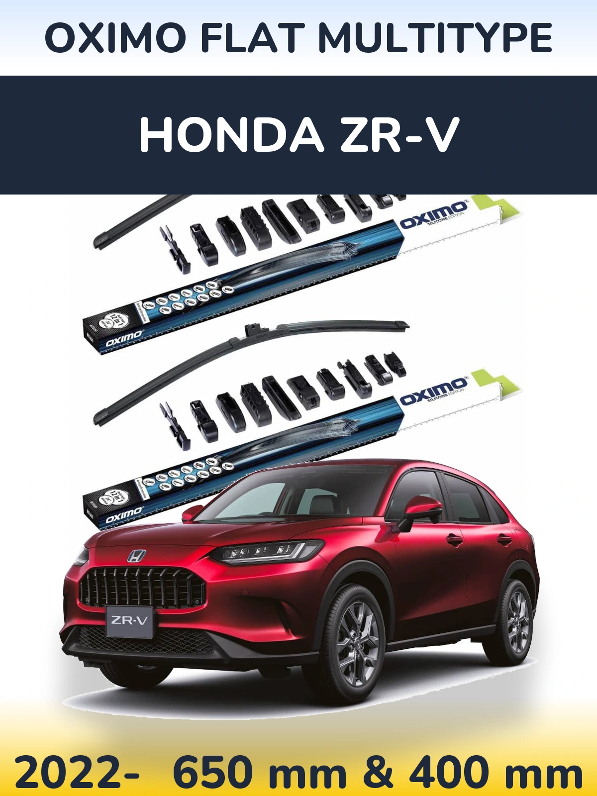 Комплект передніх щіток Oximo Flat MultiТипe 650 & 400 мм для Honda ZR-V 2022-2026