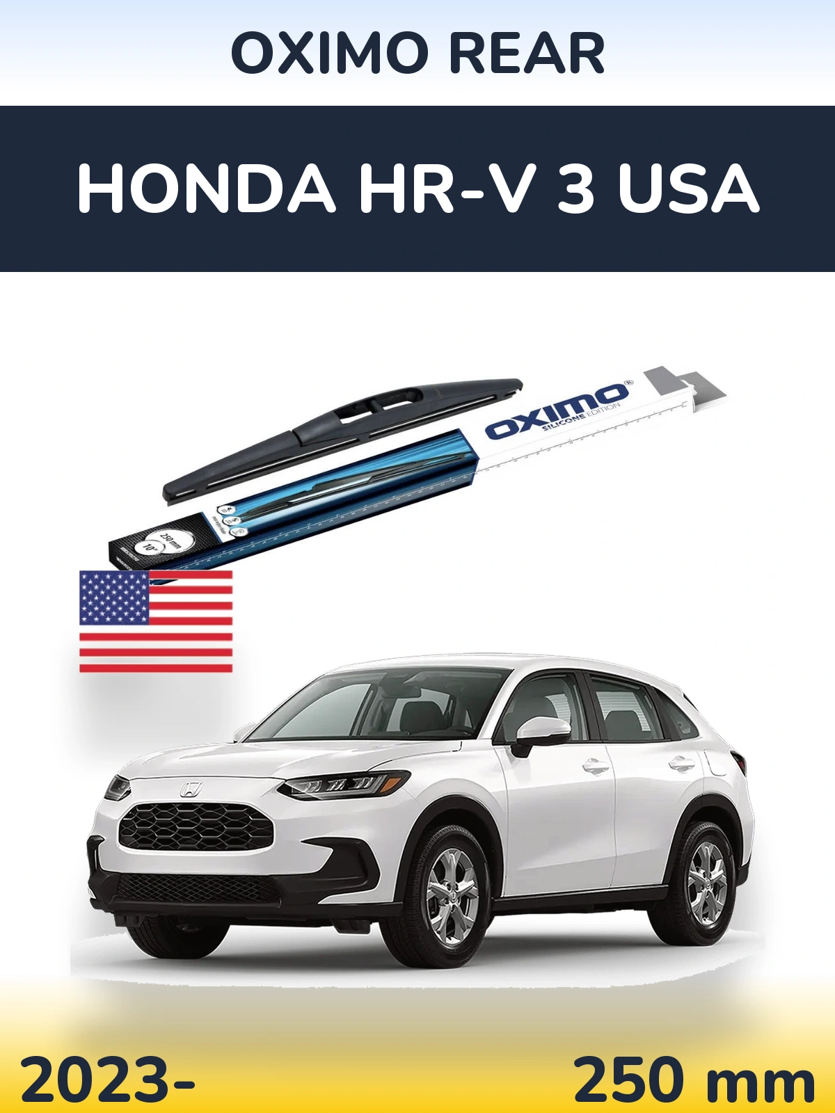 Rear wiper blade Oximo Rear 250 mm for Honda HR-V 3 USA 2023-2026