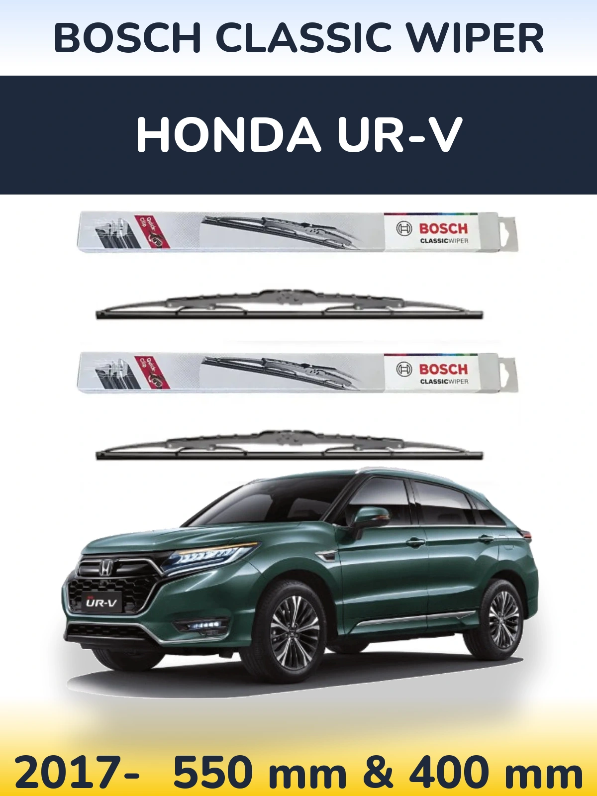 Комплект передніх щіток BOSCH Classic Wiper 550 & 400 мм для Honda UR-V 2017-2026