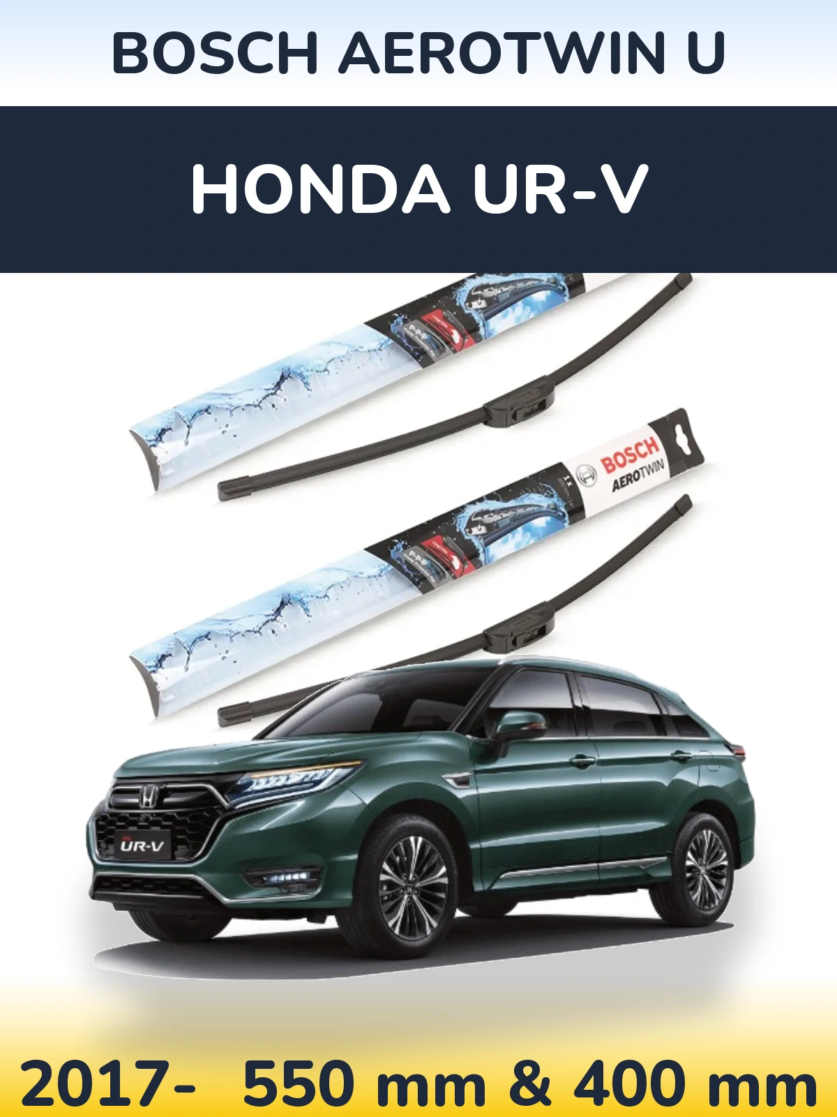 Комплект передніх щіток BOSCH AeroTwin U 550 & 400 мм для Honda UR-V 2017-2026