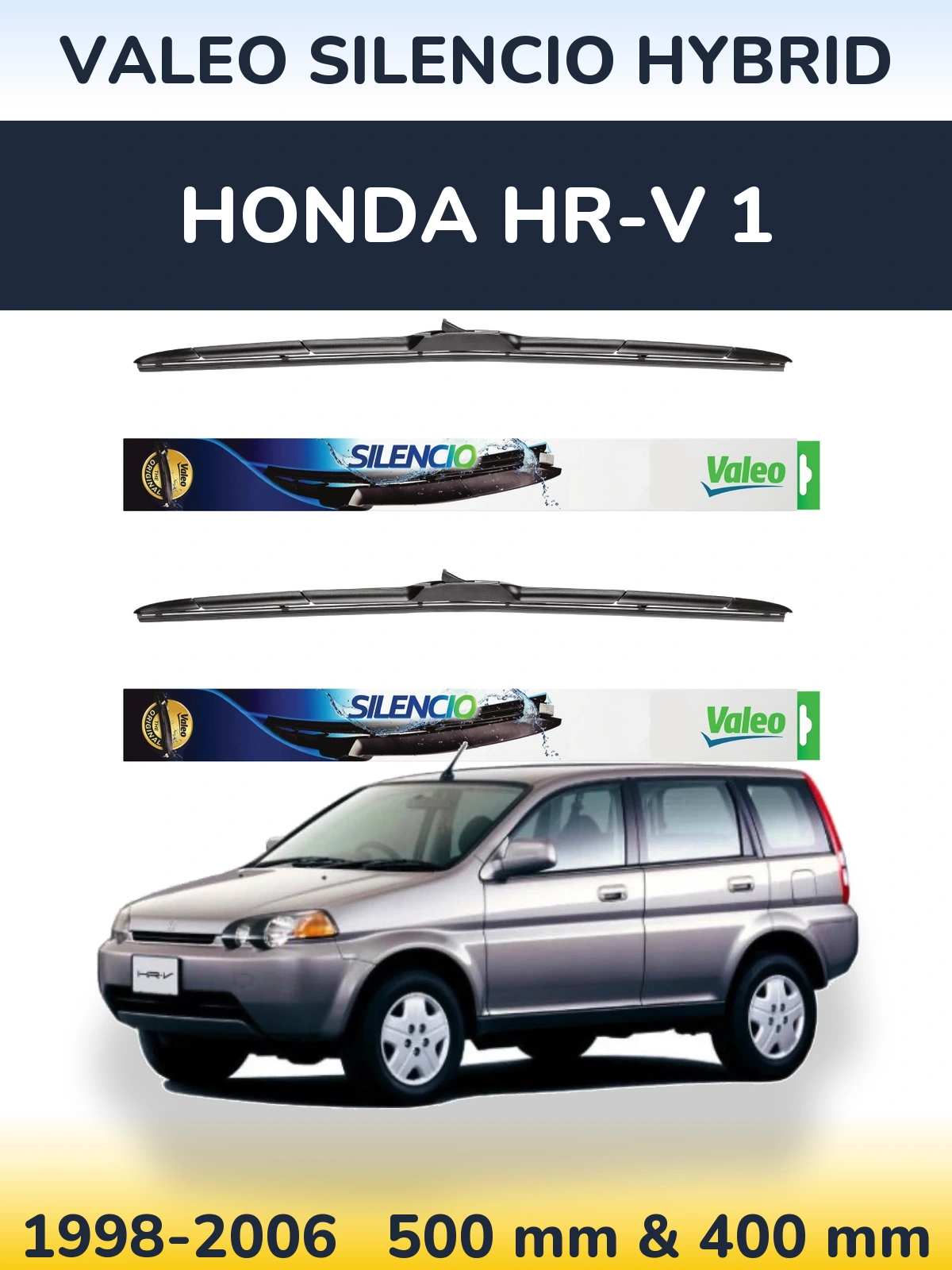 Комплект передних дворников Valeo Silencio Hybrid 500 & 400 мм для Honda HR-V 1 1998-2006
