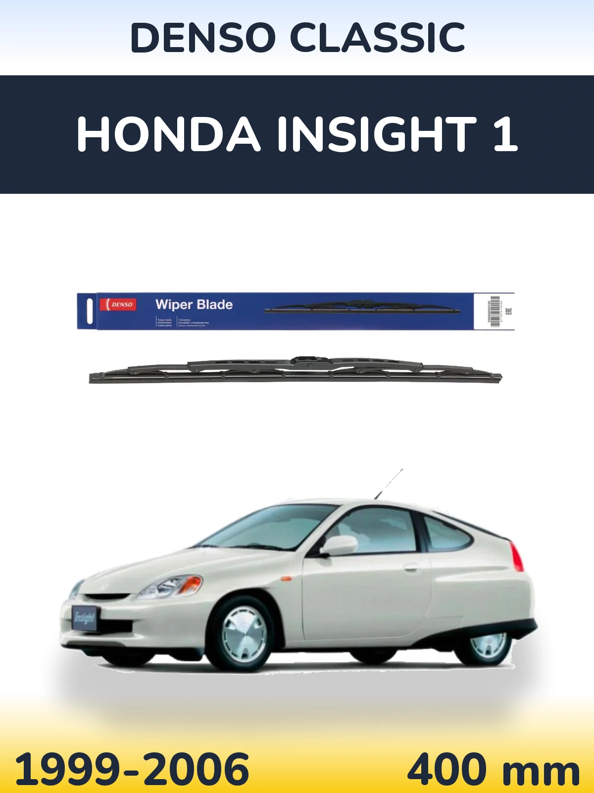 Rear wiper blade Denso Classic 400 mm for Honda Insight 1 1999-2006