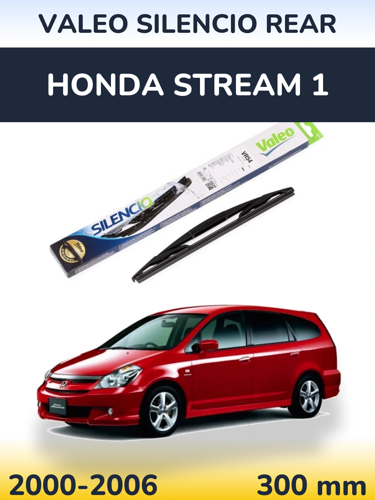 Rear wiper blade Valeo Silencio Rear 300 mm for Honda Stream 1 2000-2006
