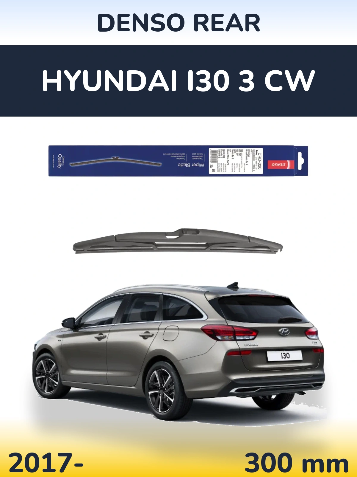 Rear wiper blade Denso Rear 310 mm for Hyundai i30 3 CW 2017-2026