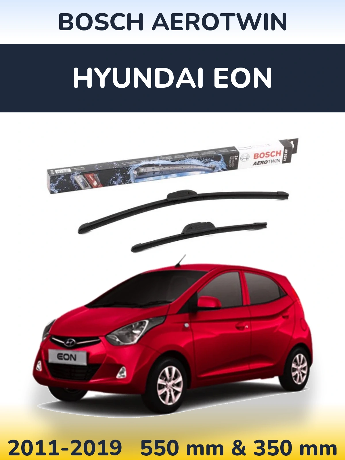 Комплект передних дворников BOSCH AeroTwin 550 & 350 мм для Hyundai EON 2011-2019