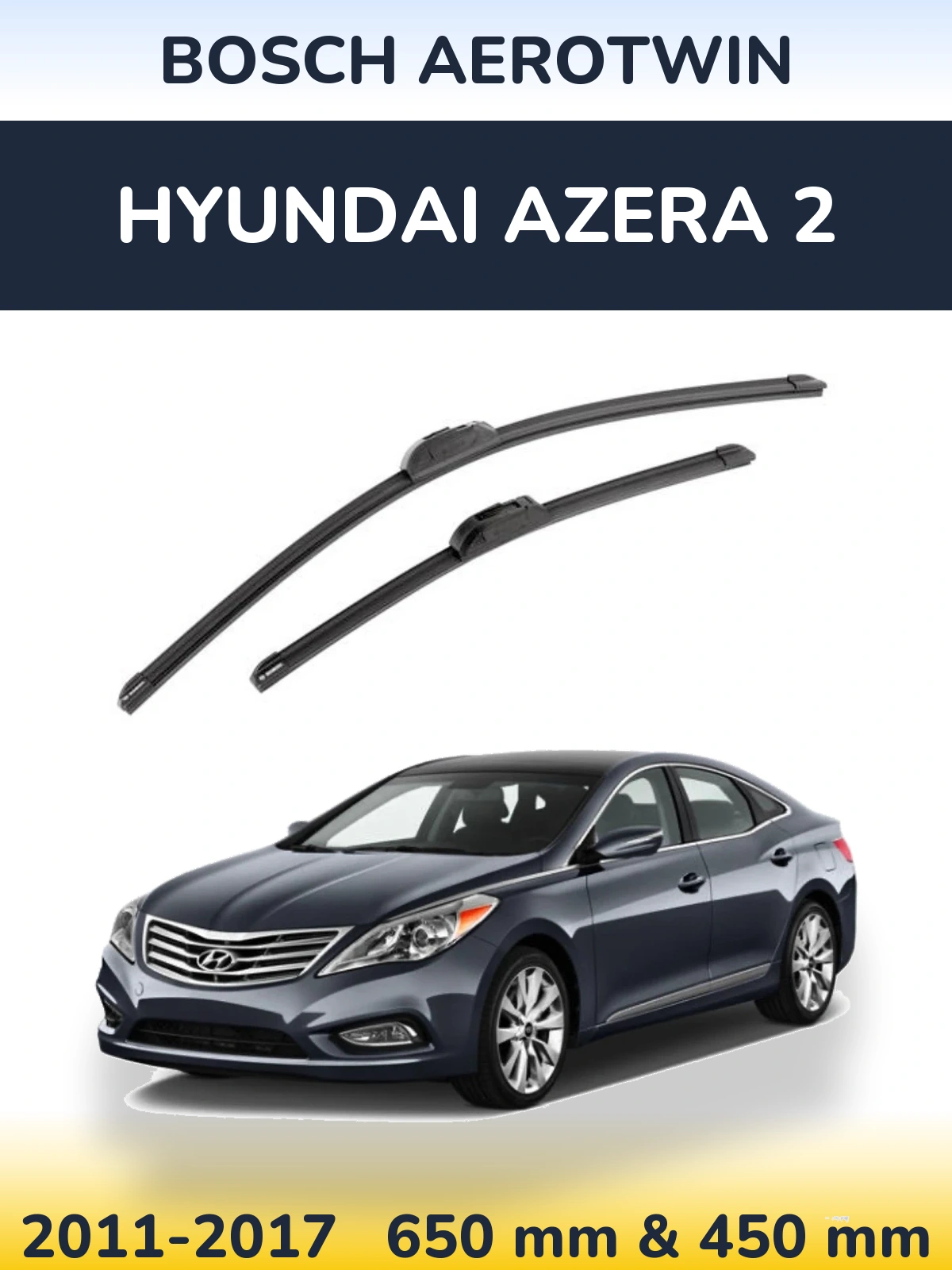 Комплект передніх щіток BOSCH AeroTwin 650 & 450 мм для Hyundai Azera 2 2011-2017