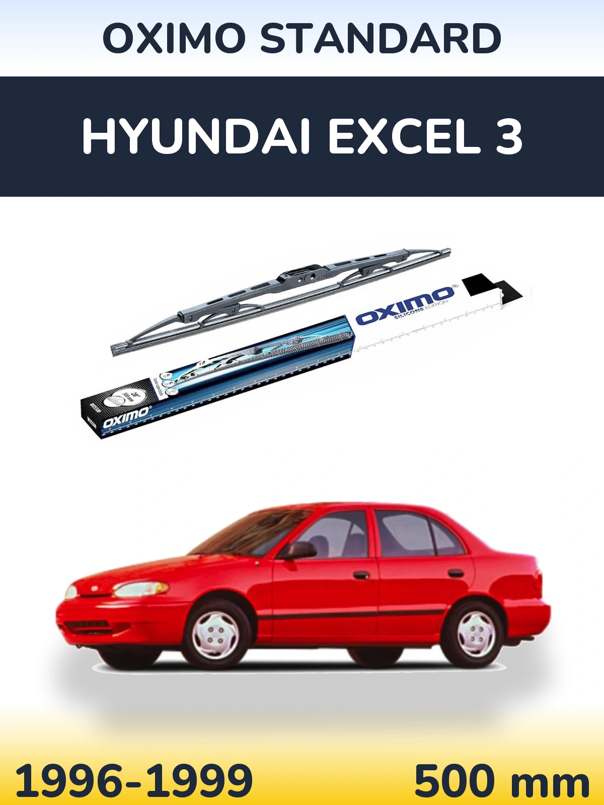 Rear wiper blade Oximo Standard 500 mm for Hyundai Excel 3 1996-1999
