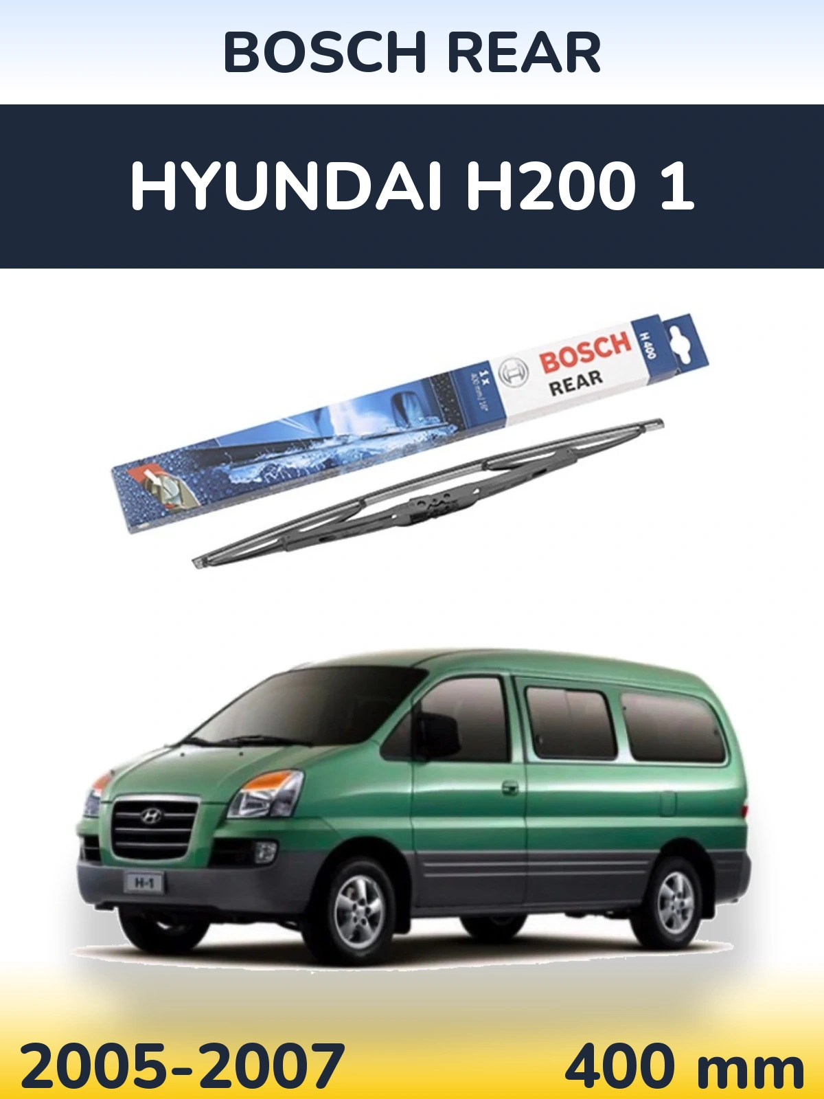 Rear wiper blade BOSCH Rear 400 mm for Hyundai H200 1 2005-2007