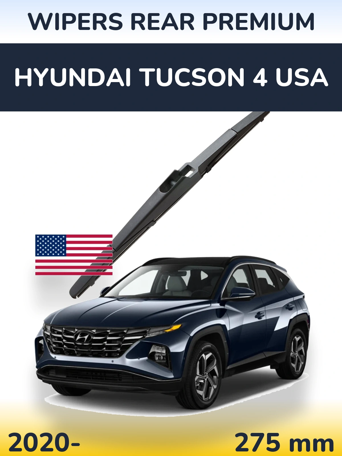 Rear wiper blade WIPERS REAR PREMIUM 275 mm for Hyundai Tucson 4 USA 2020-2026