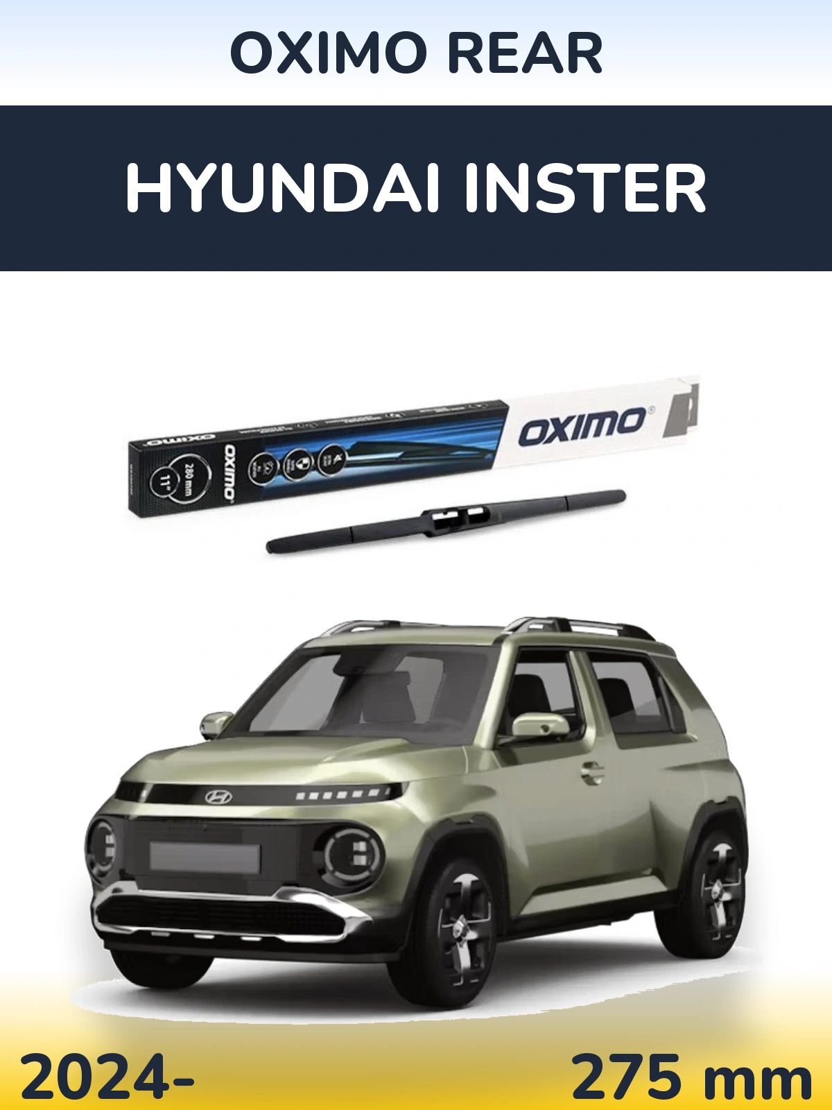 Rear wiper blade Oximo Rear 280 mm for Hyundai Inster 2024-2026