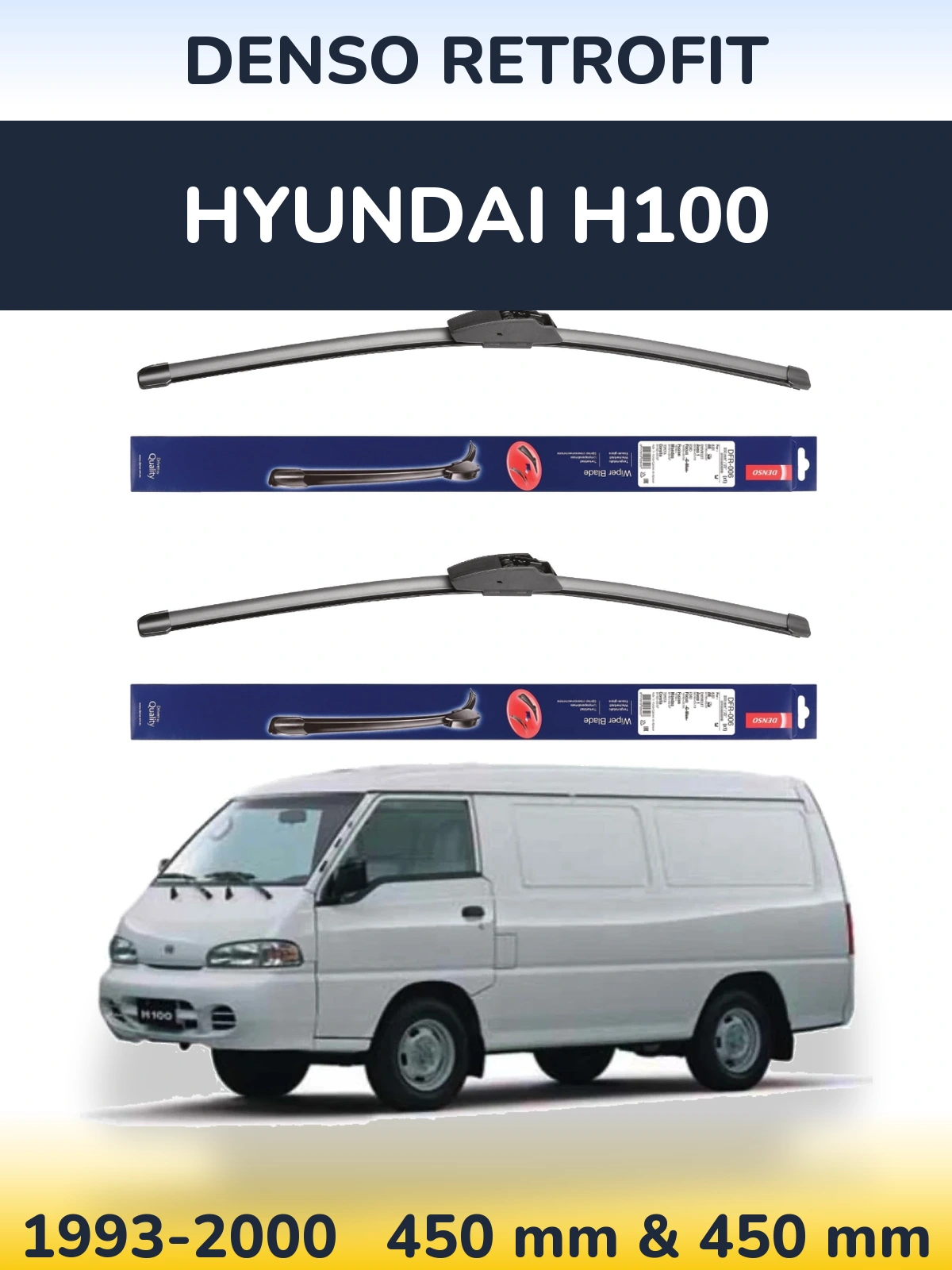 Комплект передніх щіток Denso Retrofit 450 & 450 мм для Hyundai H100 1993-2000