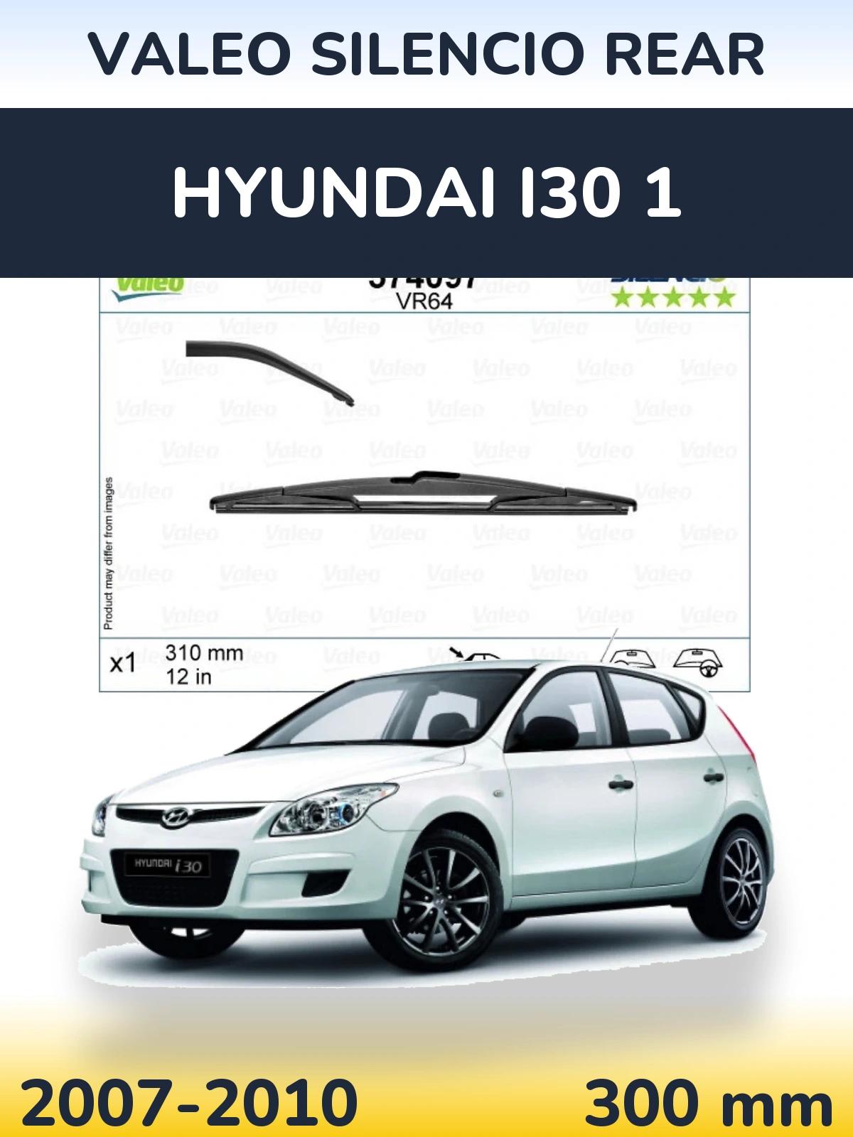 Задний дворник Valeo Silencio Rear 310 мм для Hyundai i30 1 2007-2010