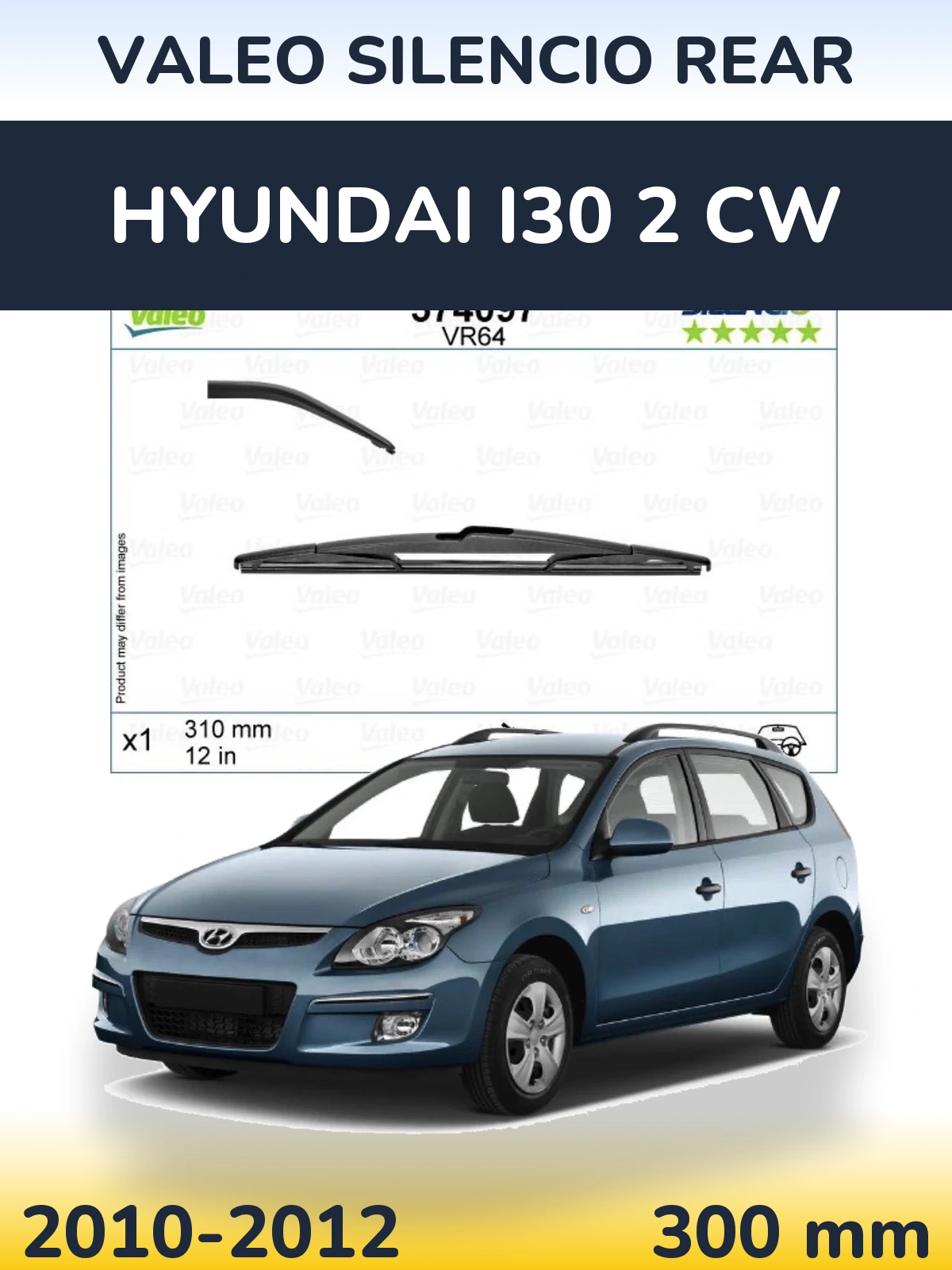 Задний дворник Valeo Silencio Rear 310 мм для Hyundai i30 2 CW 2010-2012
