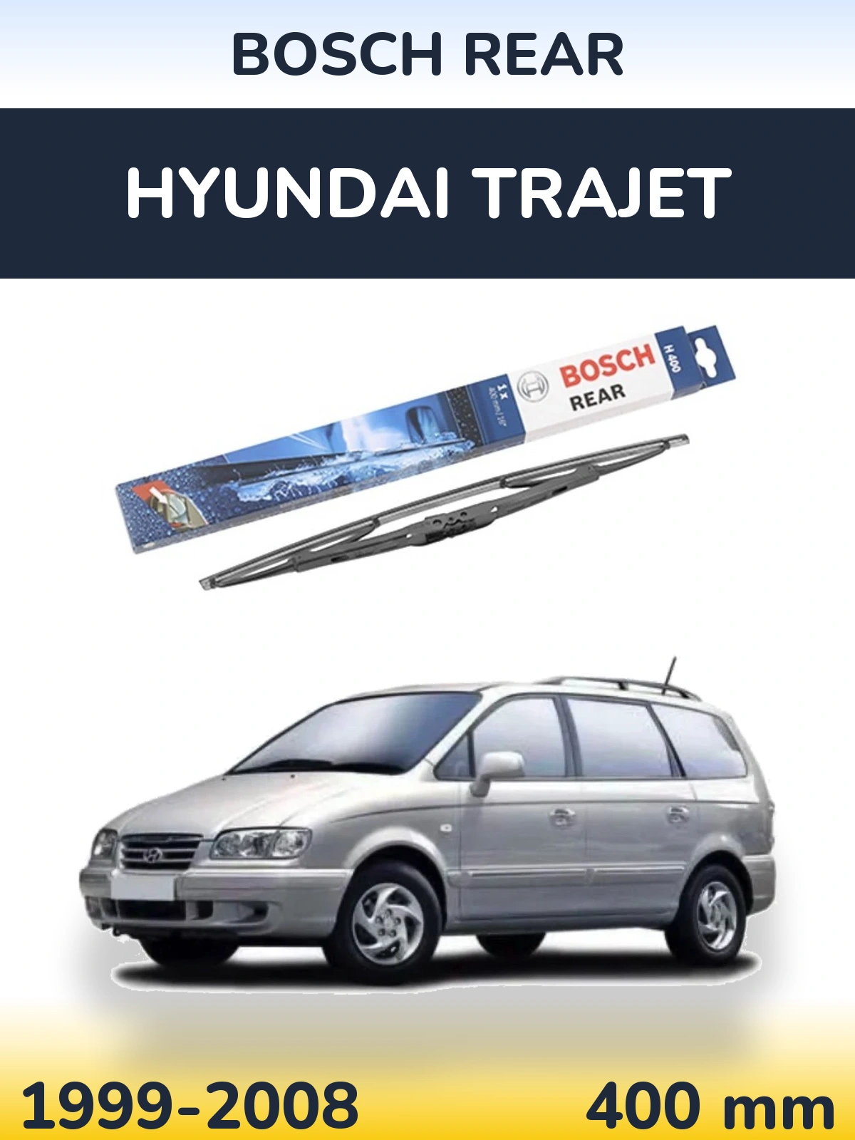 Rear wiper blade BOSCH Rear 400 mm for Hyundai Trajet 1999-2008