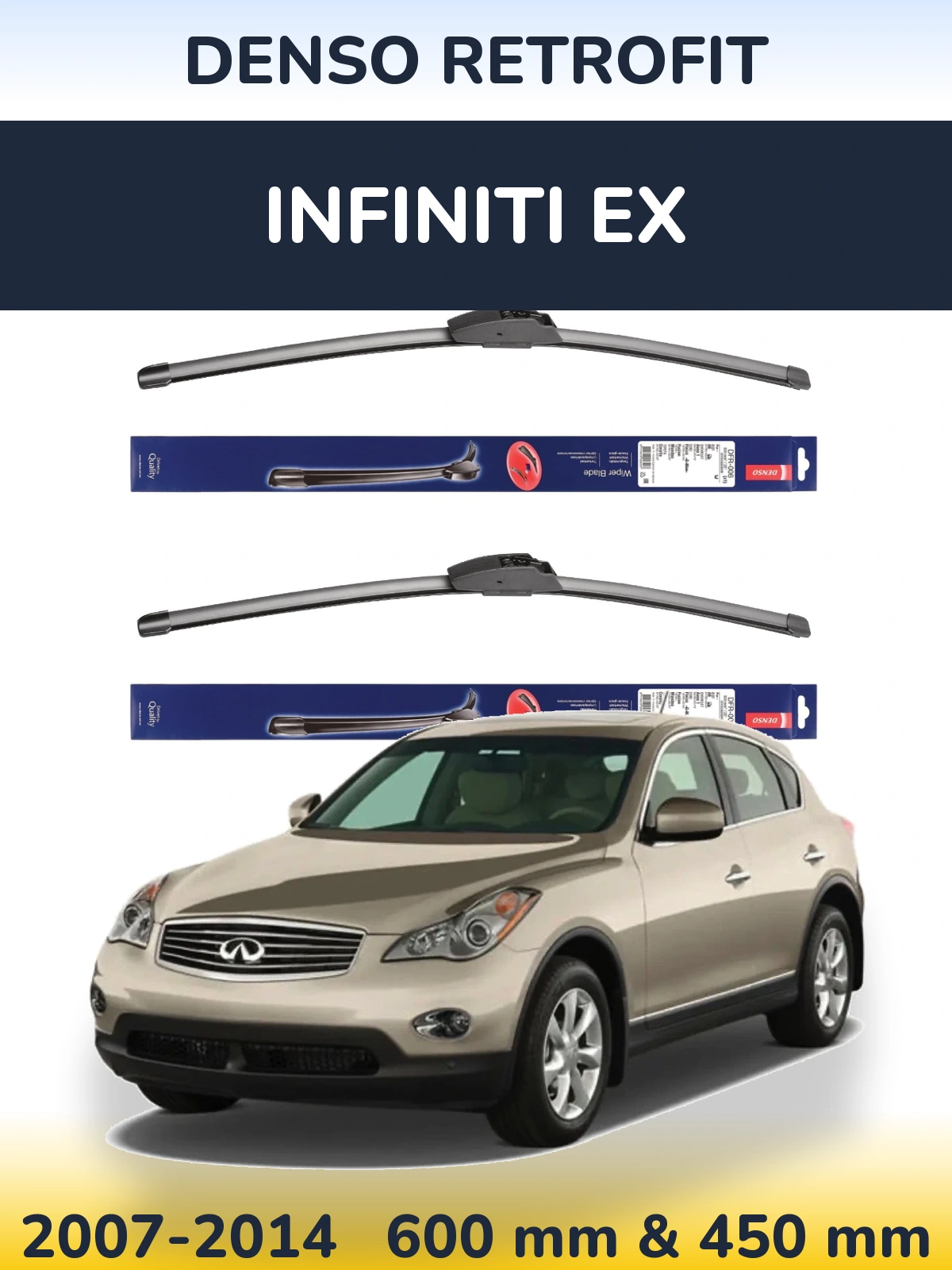 Комплект передних дворников Denso Retrofit 600 & 450 мм для Infiniti EX 2007-2014