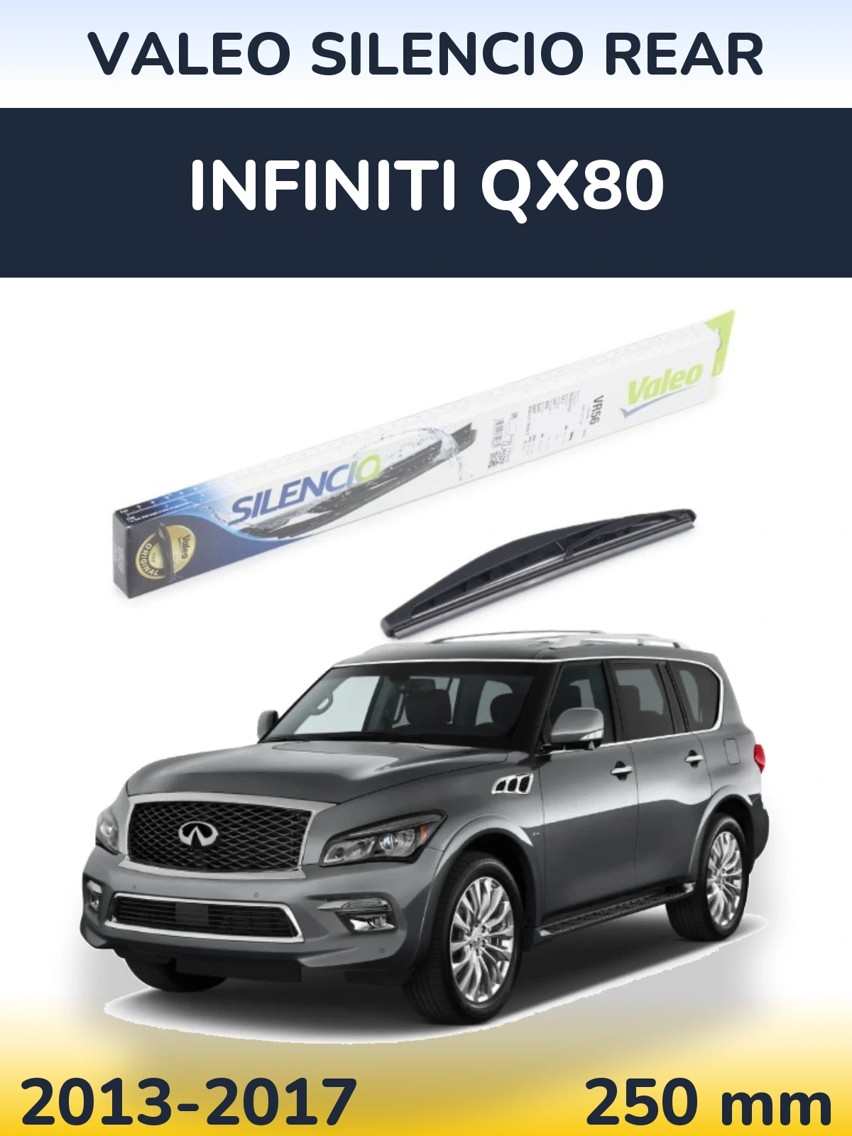 Rear wiper blade Valeo Silencio Rear 240 mm for Infiniti QX80 2013-2017