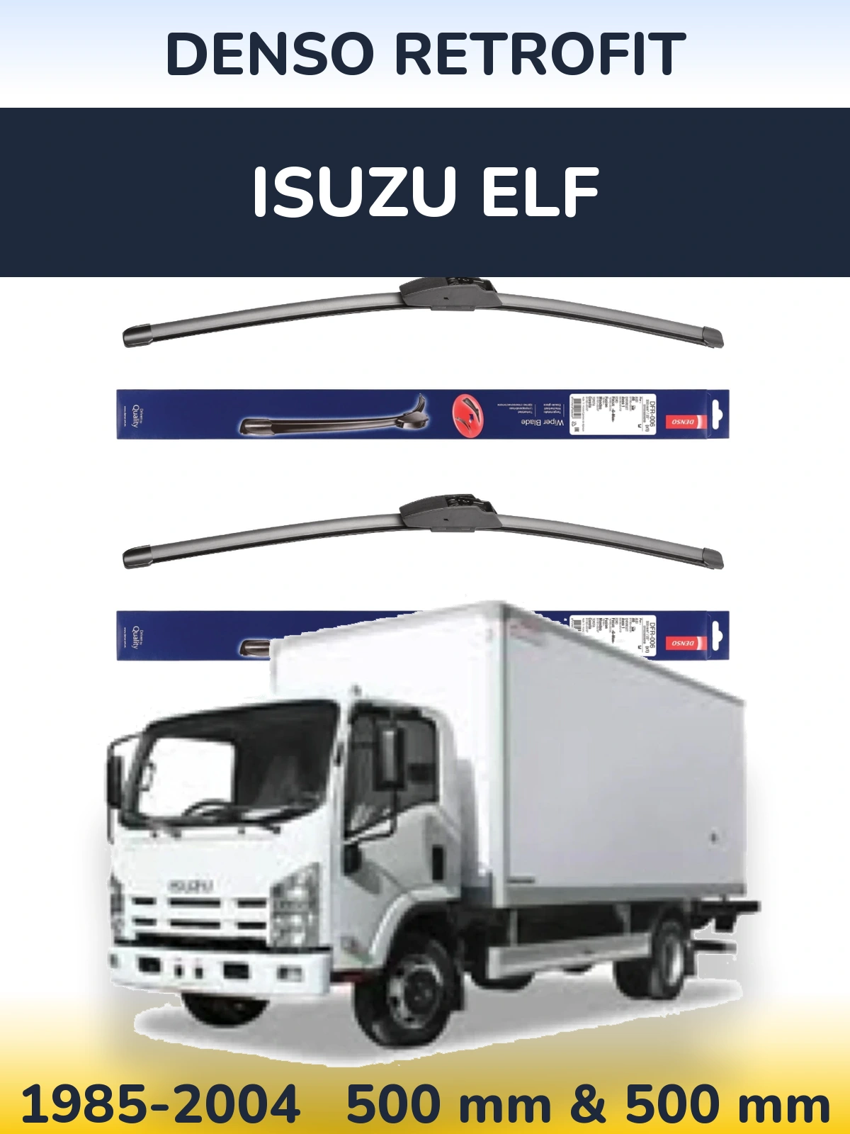 Комплект передніх щіток Denso Retrofit 500 & 500 мм для Isuzu ELF 1985-2004