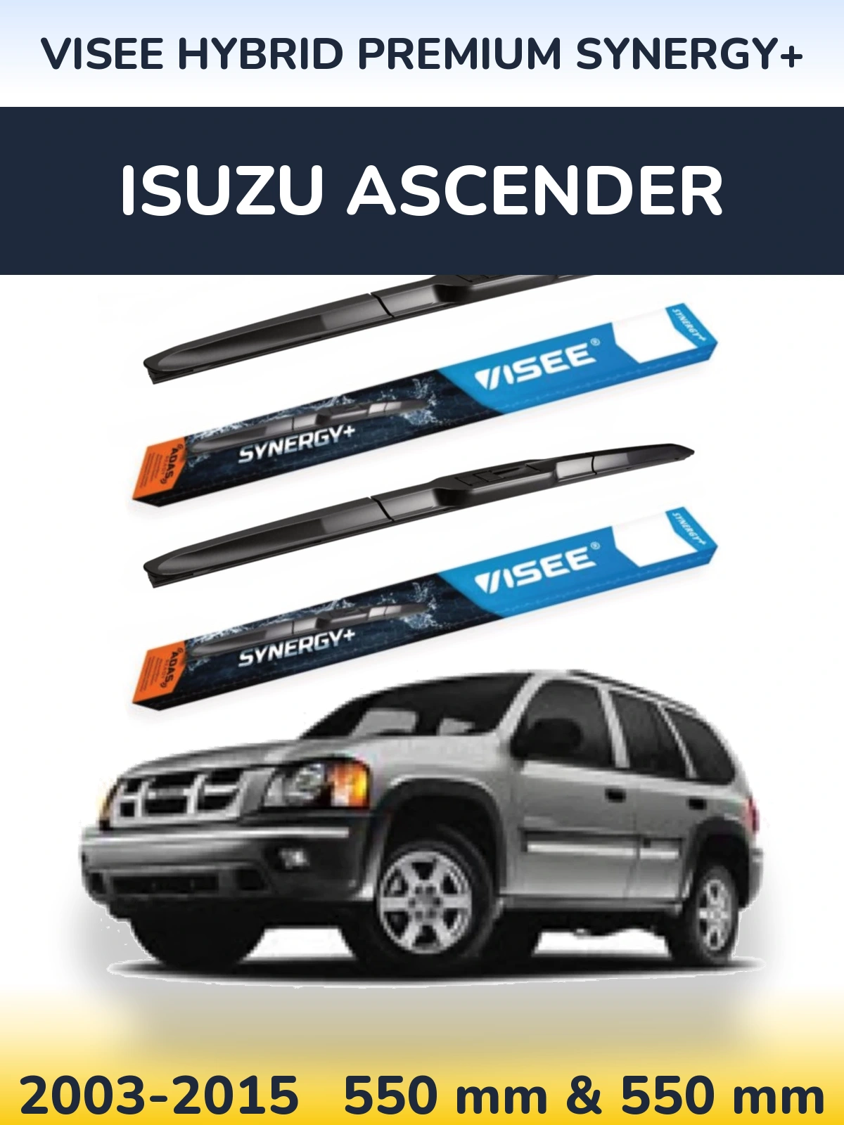 Комплект передніх щіток VISEE HYBRID PREMIUM SYNERGY+ 550 & 550 мм для Isuzu Ascender 2003-2015