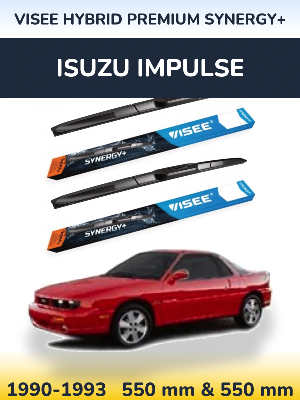 Комплект передніх щіток VISEE HYBRID PREMIUM SYNERGY+ 550 & 550 мм для Isuzu Impulse 1990-1993
