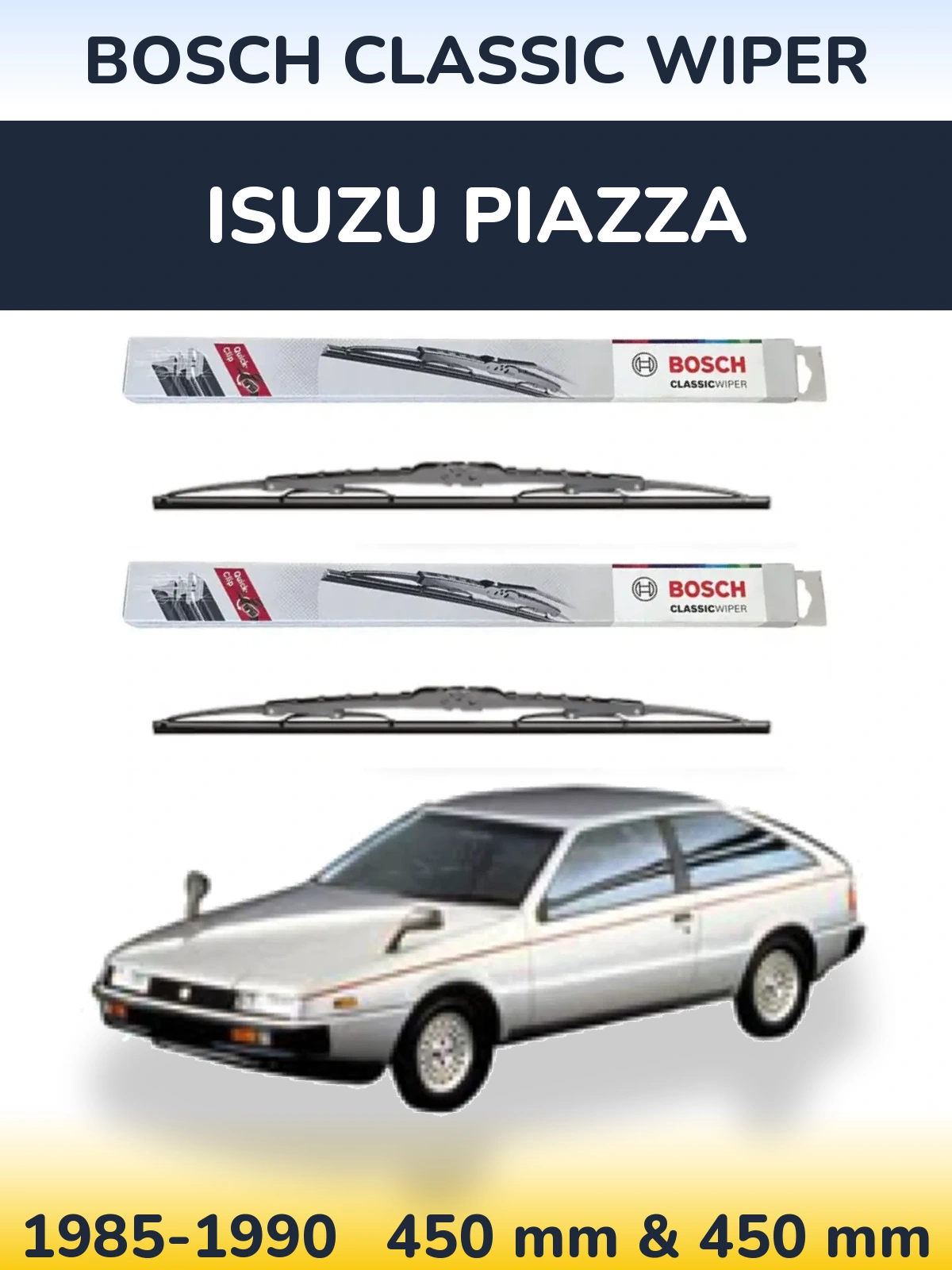 Комплект передніх щіток BOSCH Classic Wiper 450 & 450 мм для Isuzu Piazza 1985-1990