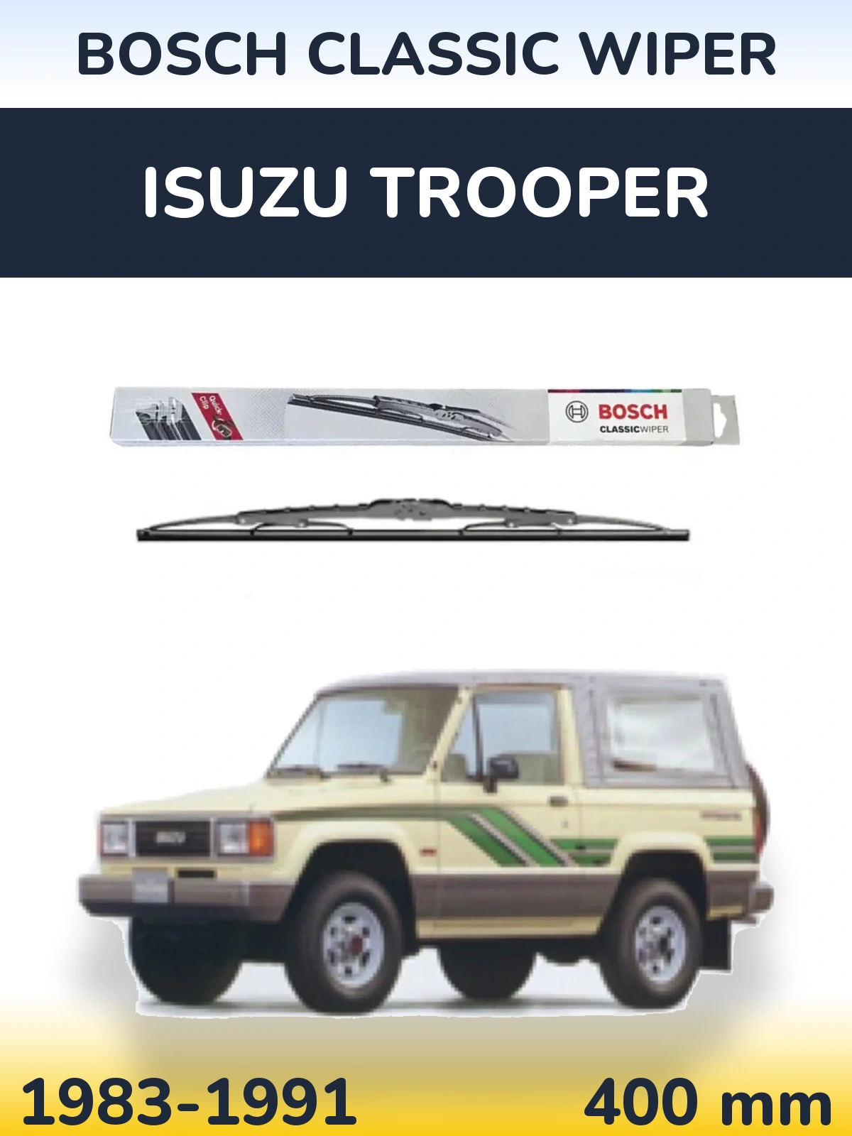 Задня щітка BOSCH Classic Wiper 400 мм для Isuzu Trooper 1983-1991