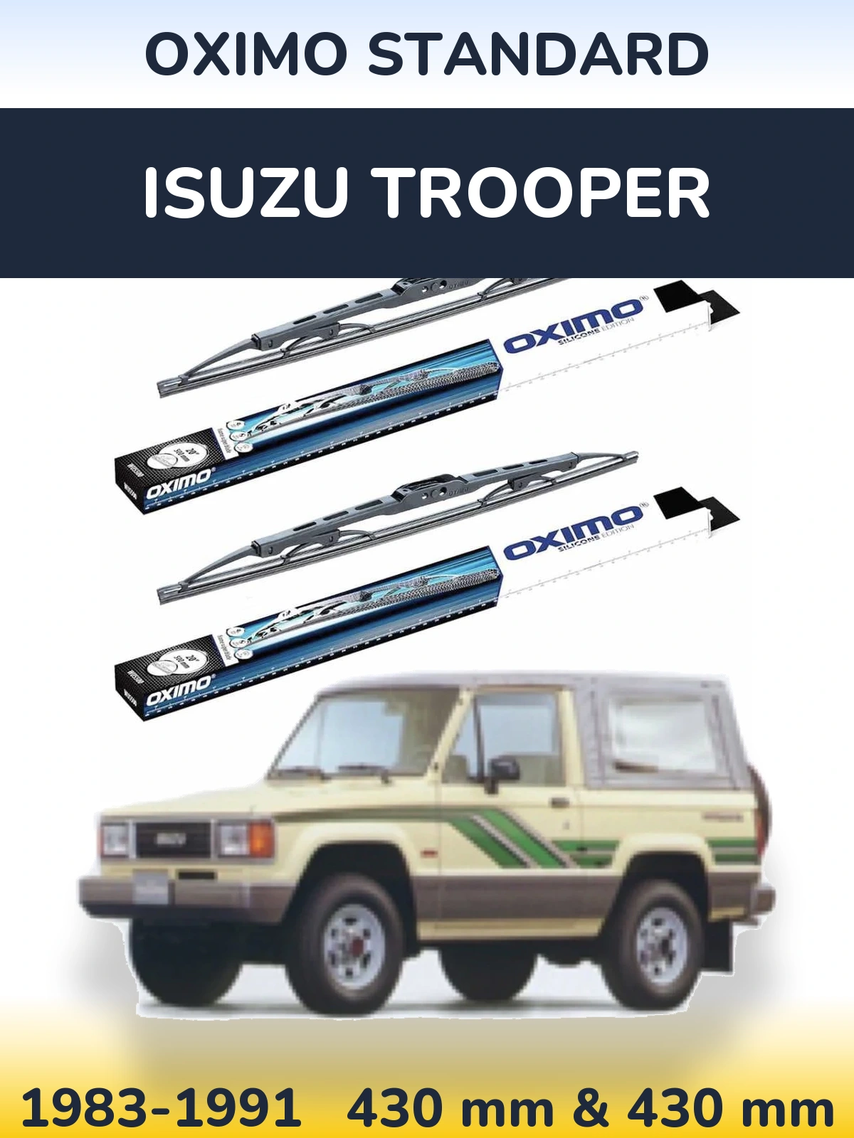 Комплект передних дворников Oximo Standard 425 & 425 мм для Isuzu Trooper 1983-1991