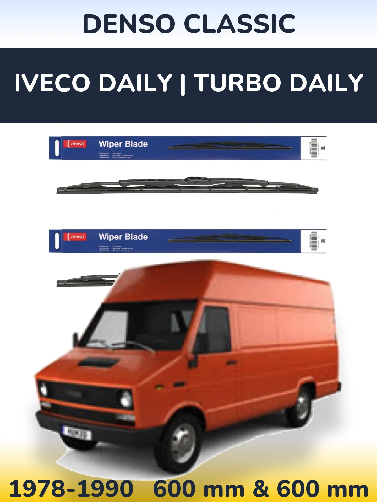 Комплект передніх щіток Denso Classic 600 & 600 мм для Iveco Daily | Turbo Daily 1978-1990