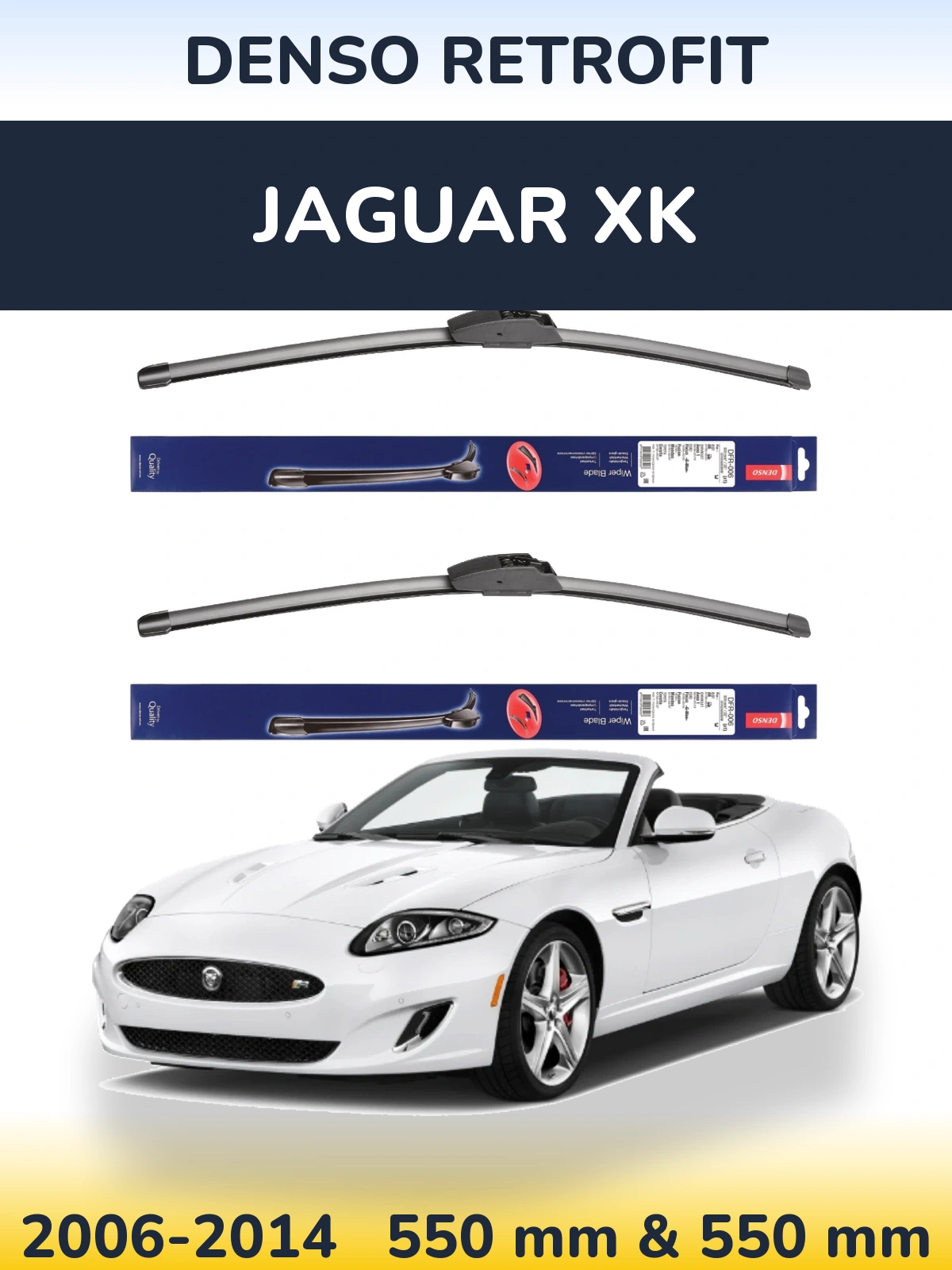 Комплект передніх щіток Denso Retrofit 550 & 550 мм для Jaguar XK 2006-2014
