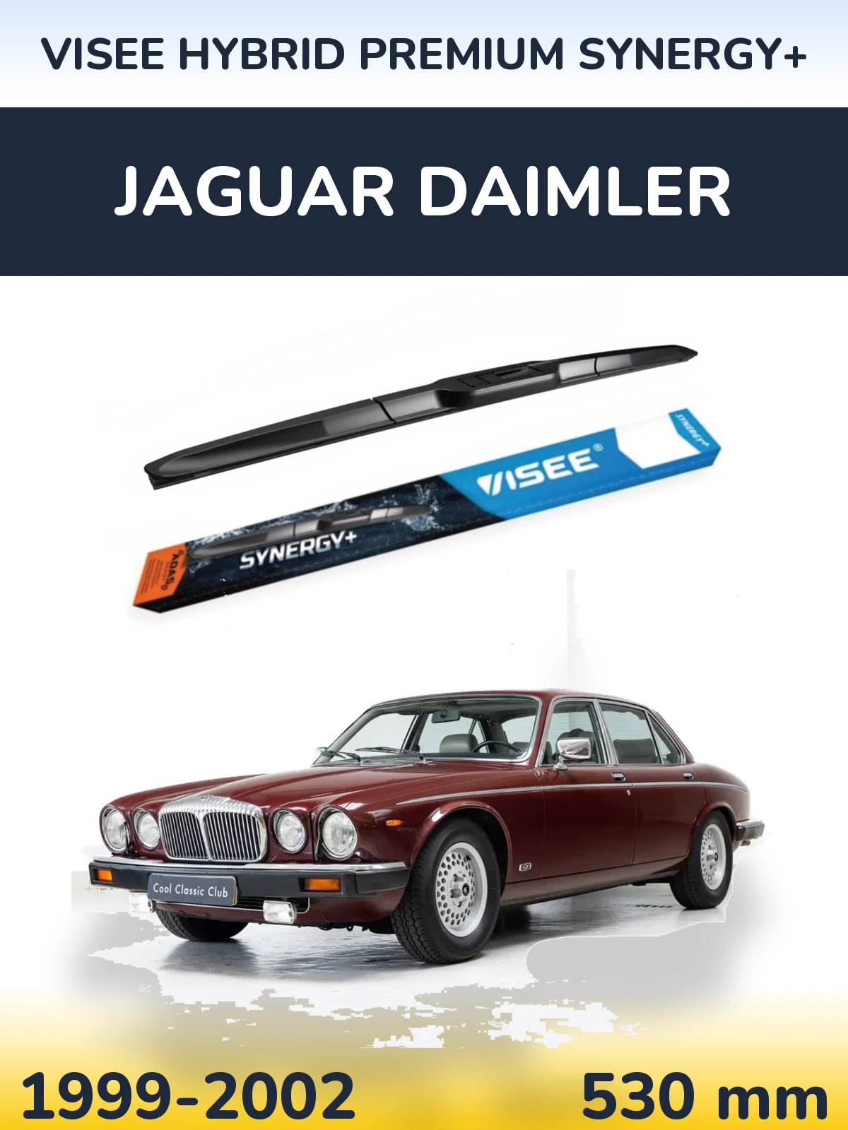 Front wiper blade VISEE HYBRID PREMIUM SYNERGY+ 530 mm for Jaguar Daimler 1999-2002