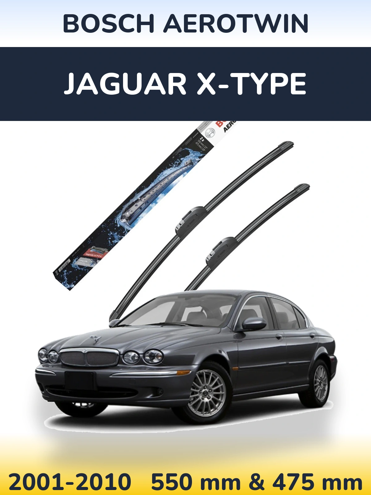 Комплект передних дворников BOSCH AeroTwin 550 & 475 мм для Jaguar X-Типe 2001-2010