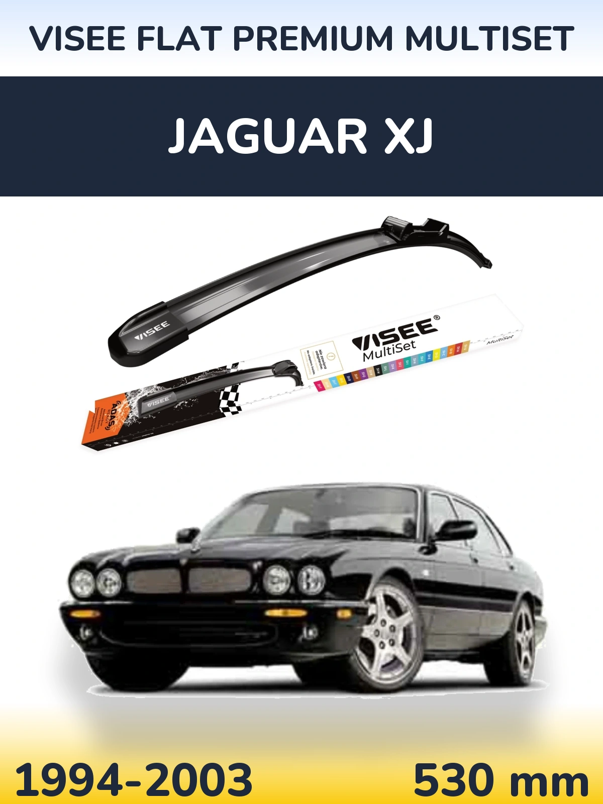 Передний дворник VISEE FLAT PREMIUM MultiSet 530 мм для Jaguar XJ 1994-2003