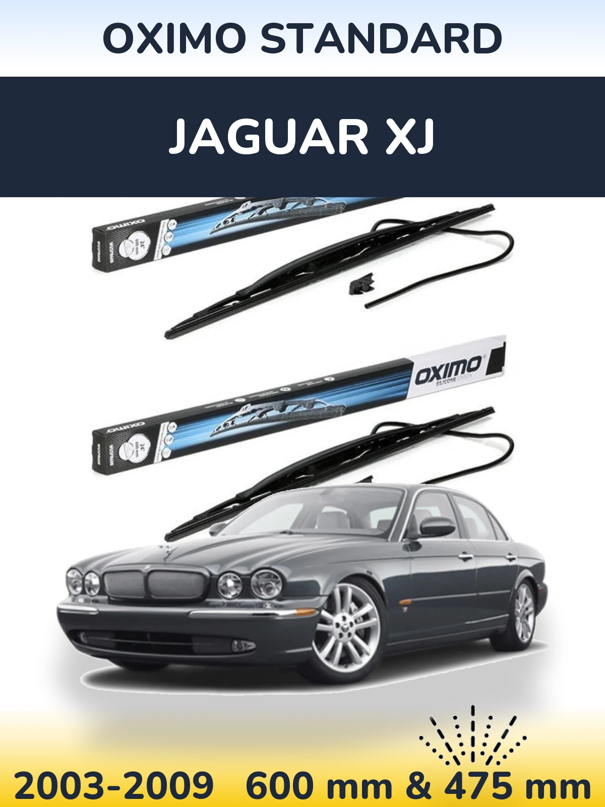 Комплект передних дворников Oximo Standard 600 & 450 мм для Jaguar XJ 2003-2009