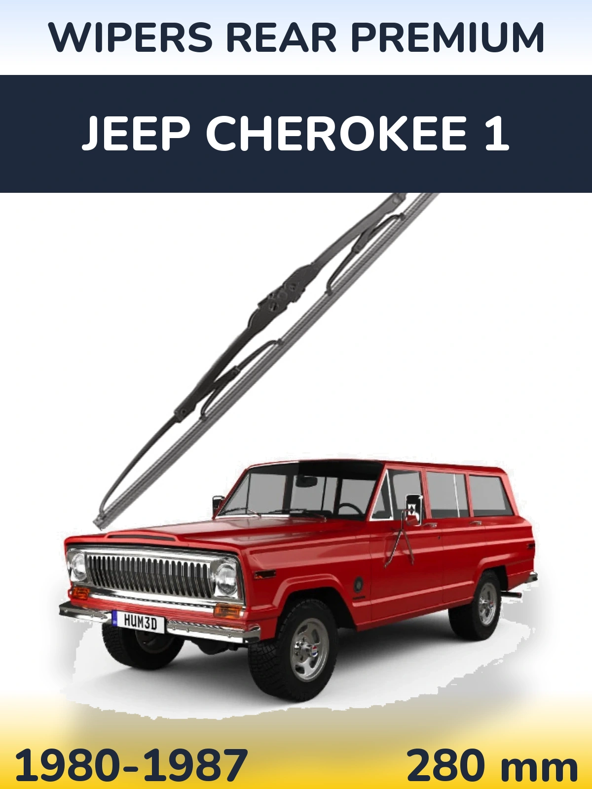 Задня щітка WIPERS REAR PREMIUM 280 мм для Jeep Cherokee 1 1980-1987