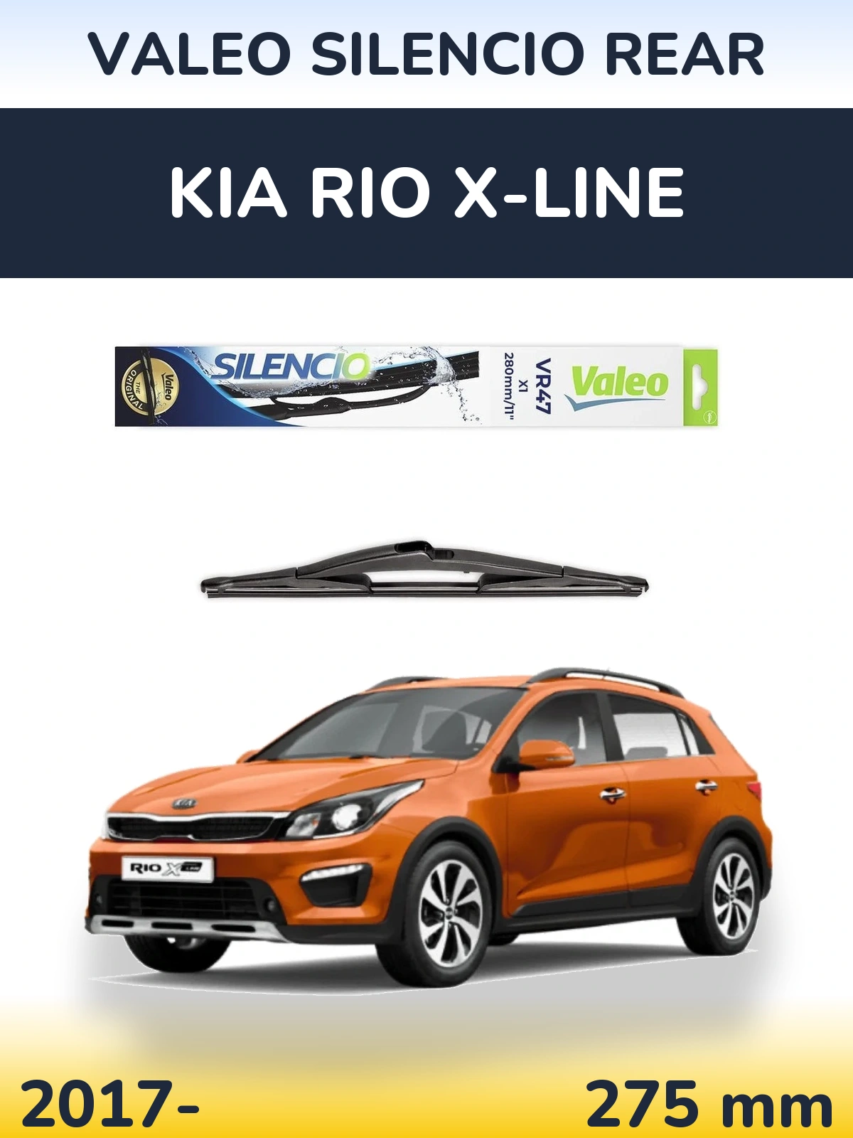 Rear wiper blade Valeo Silencio Rear 280 mm for KIA Rio X-Line 2017-2026