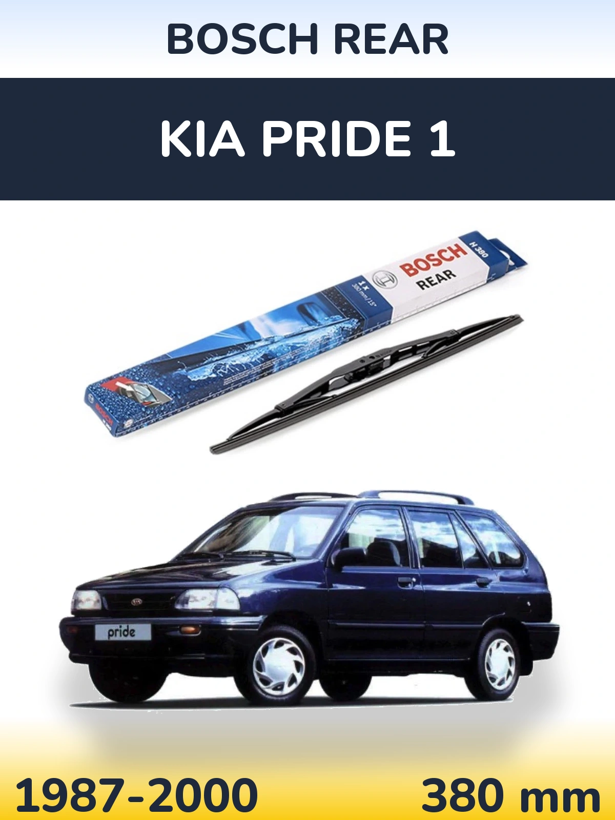 Задний дворник BOSCH Rear 380 мм для KIA Pride 1 1987-2000