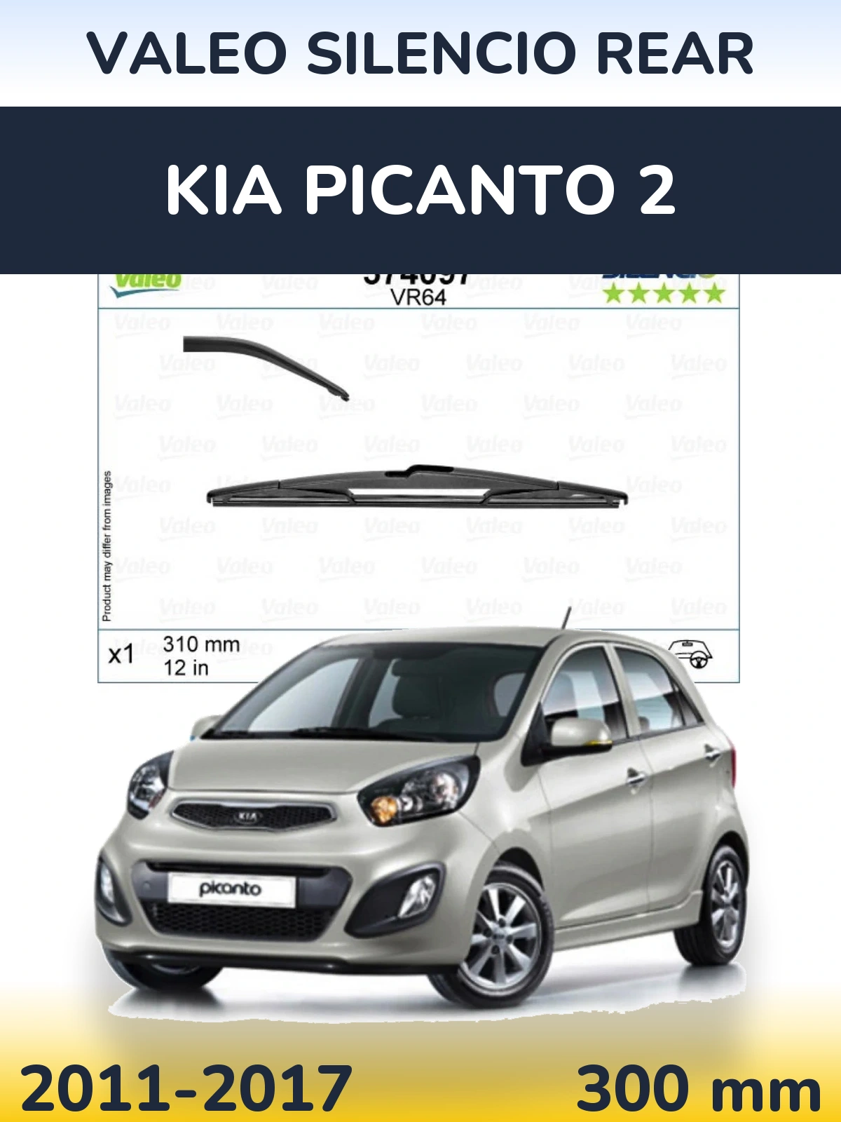 Rear wiper blade Valeo Silencio Rear 310 mm for KIA Picanto 2 2011-2017