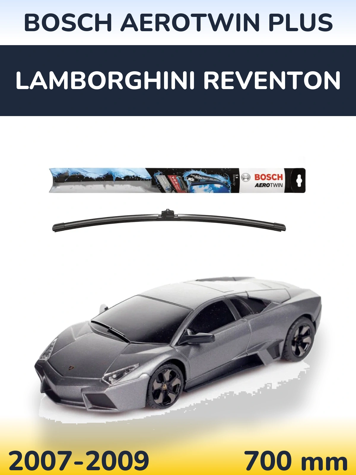 Front wiper blade BOSCH AeroTwin Plus 700 mm for Lamborghini Reventon 2007-2009